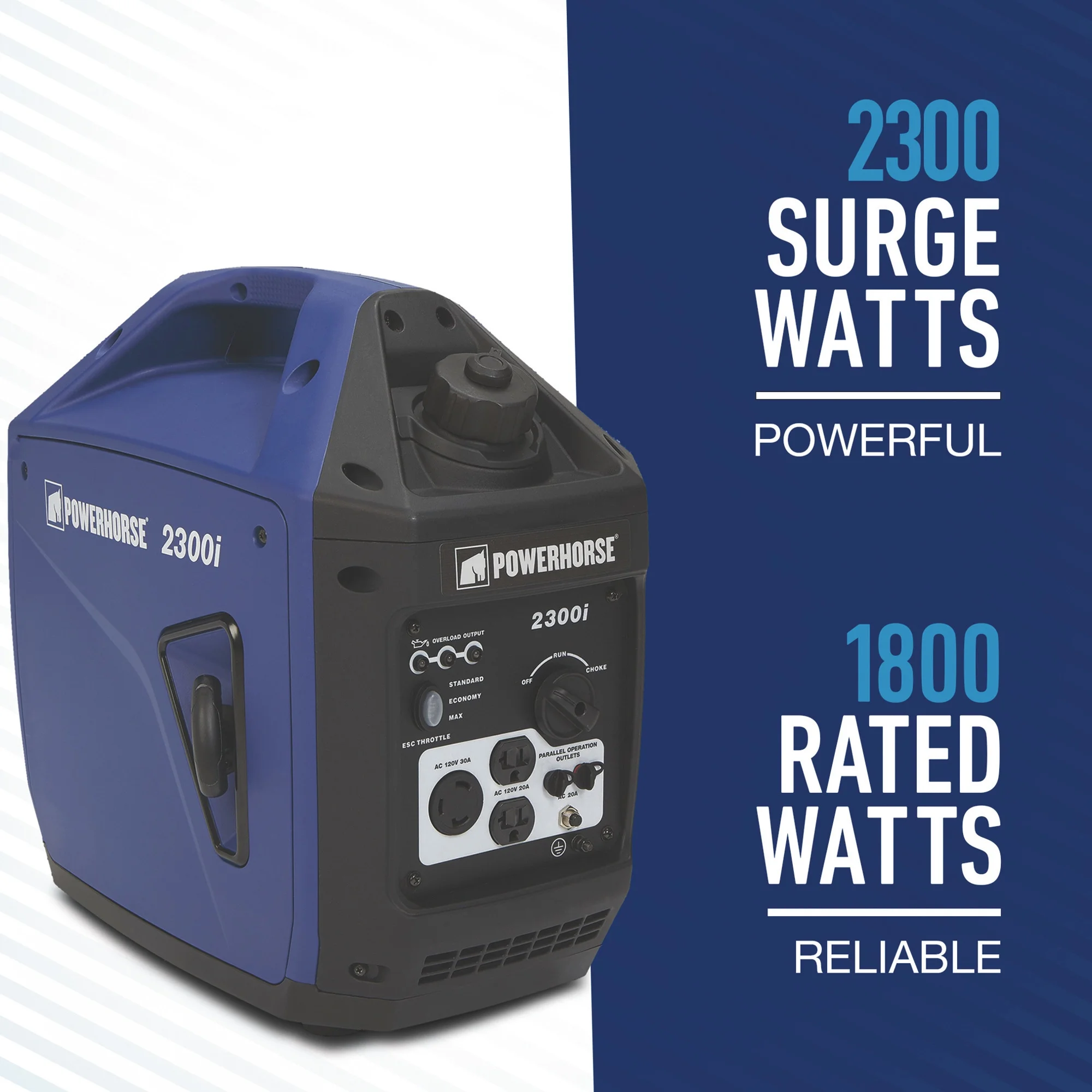 Powerhorse Portable Inverter Generator – 2300 Surge Watts, 1800 Rated Watts