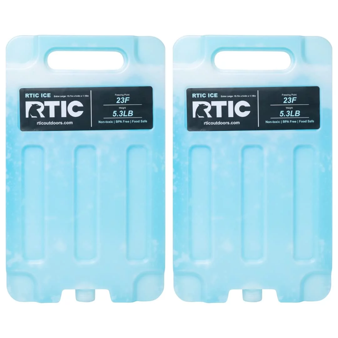 RTIC Ice Pack Refreezable and Reusable Cooler Ice Pack with Break-Resistant Design, Medium (2 Pack)