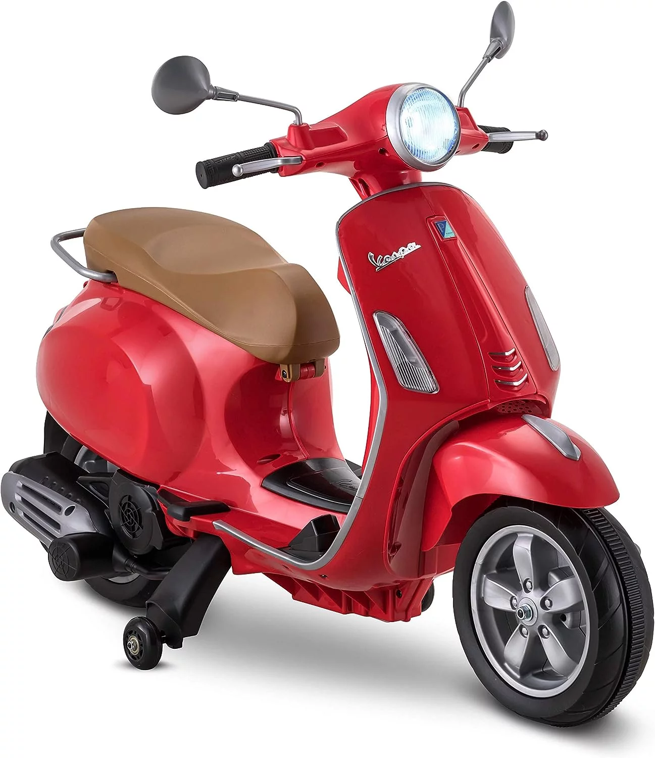 Kid Trax Vespa Toddler Scooter Electric Ride-on Toy, 3-5 Years Old, 6 Volts, Max Weight 60 lbs, Red