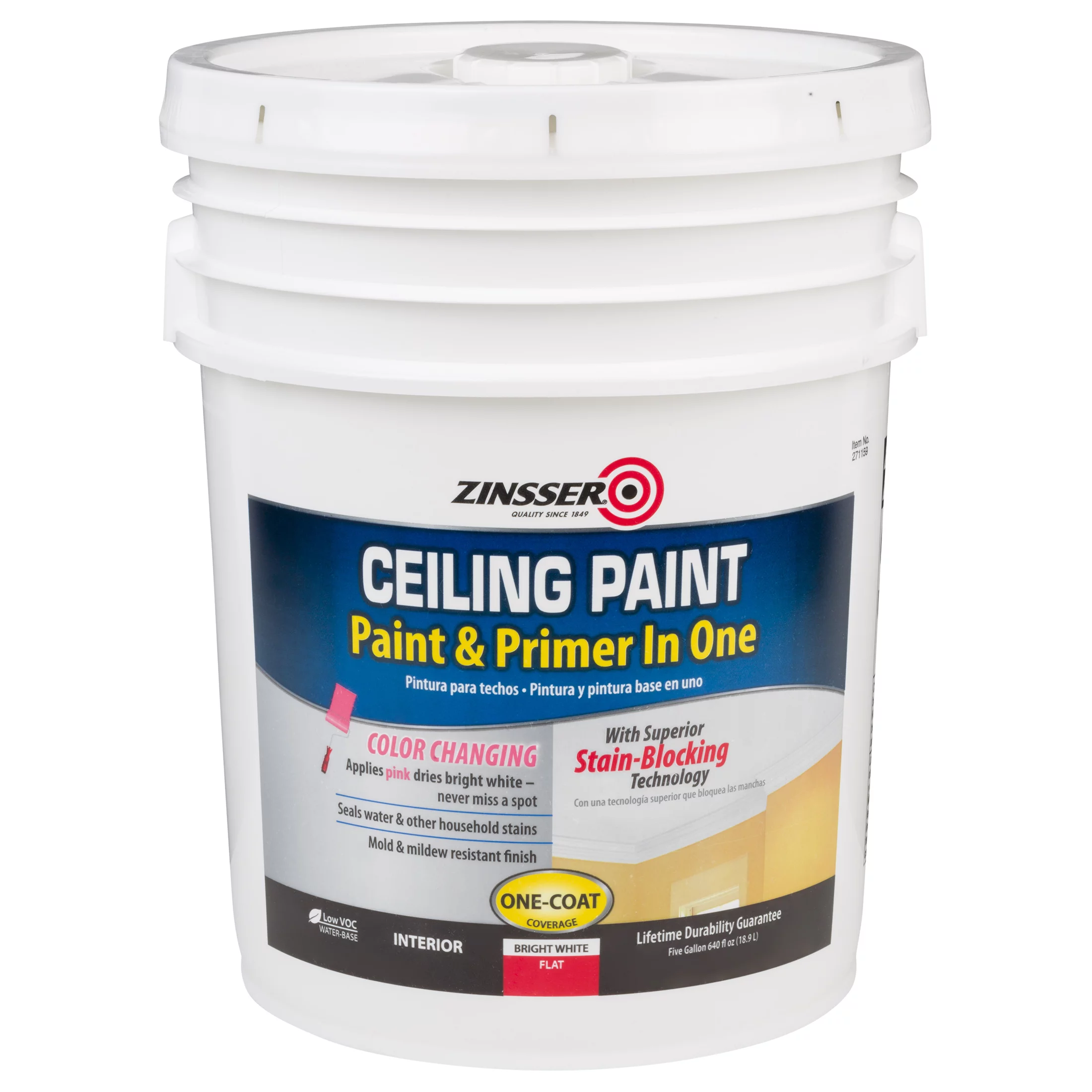 Bright White, Zinsser Ceiling Paint & Primer in One- 260967, Gallon