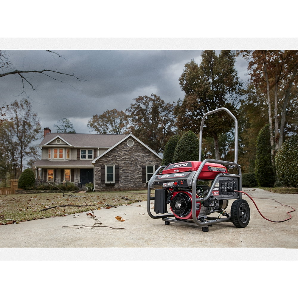 Black Max Portable 3600 Watt Generator with Auto Shutdown, Carb-Compliant