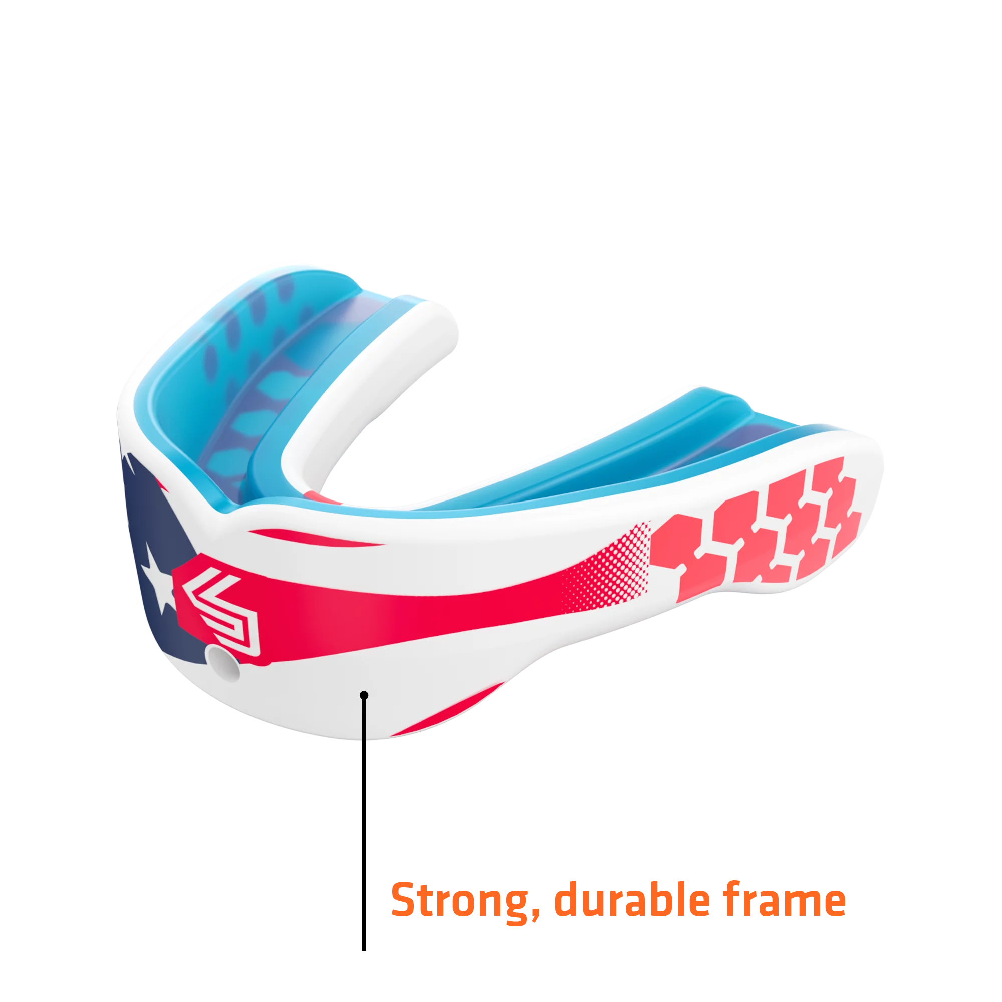 Shock Doctor Sport Gel Max Pro Multi-Sport Mouth Guard, Stars and Stripes, Adult