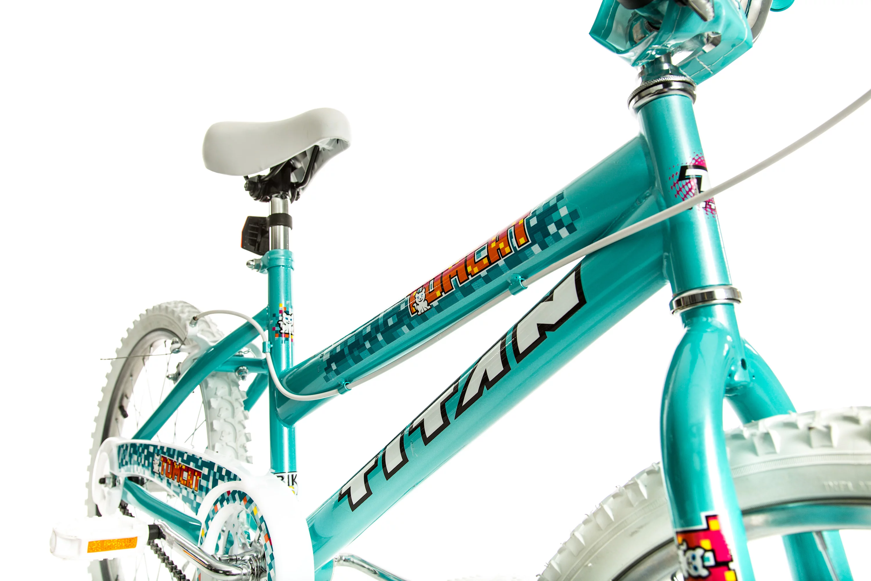 Titan 20 In. Tomcat Girls BMX Bike with Pads, Teal Blue