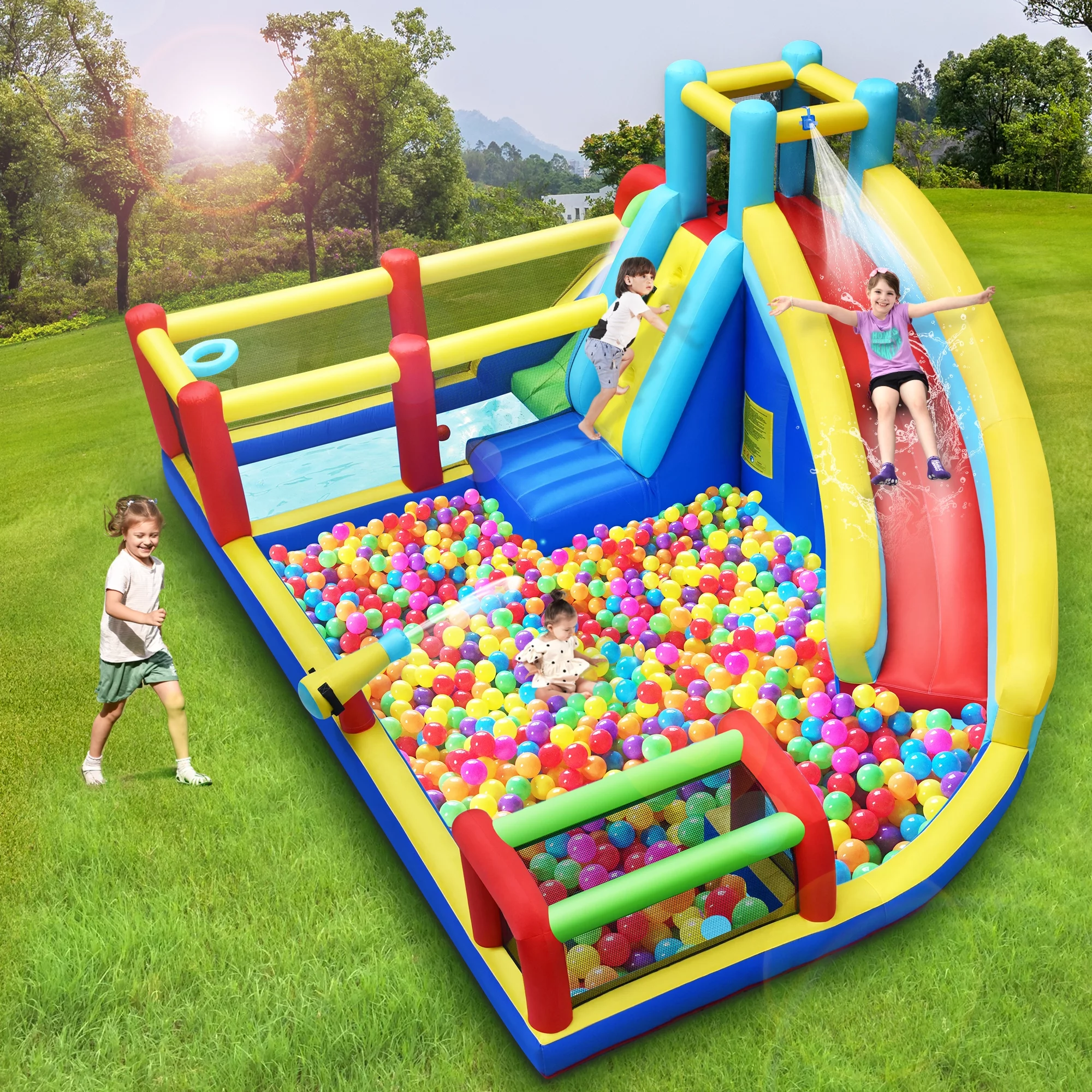 Inflatable Waterslide with Slide, Playground Sets for Backyards, Playground Backyard Water Park