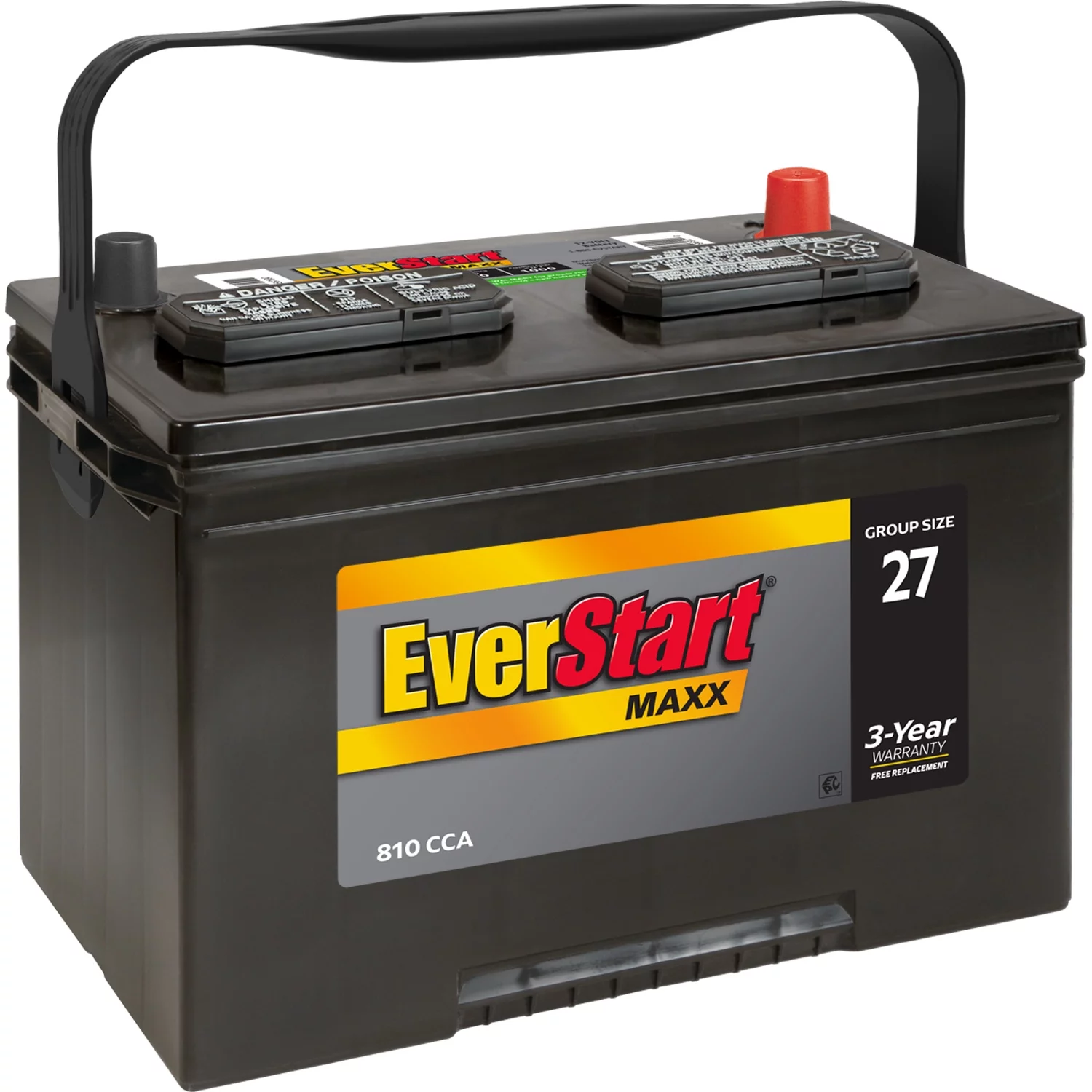 EverStart Maxx Lead Acid Automotive Battery, Group Size 27 12 Volt, 830 CCA