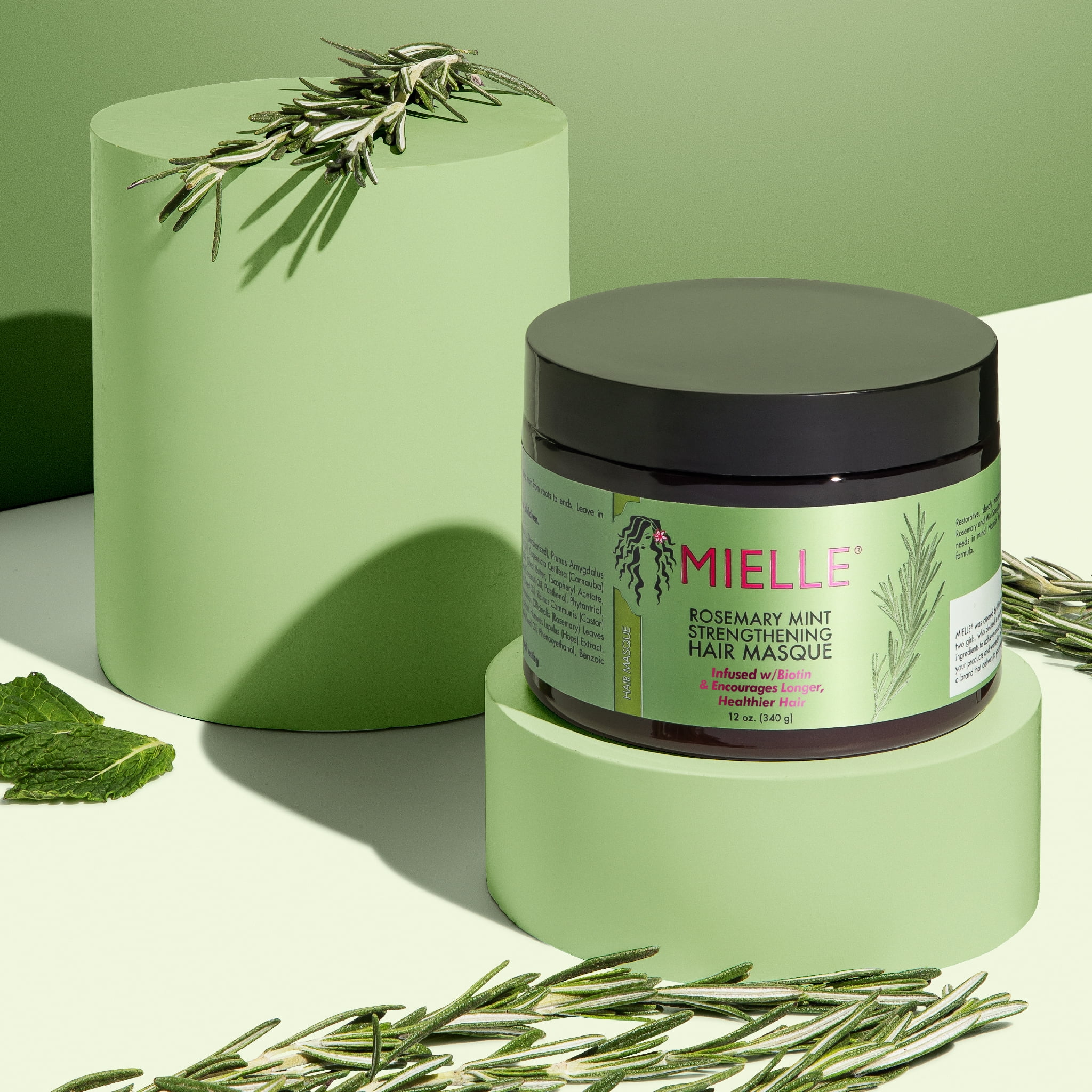 Mielle Strengthen Moisturize Nourish Hair Mask W/ Biotin, Rosemary, Coco Oil & Honey 12 Oz