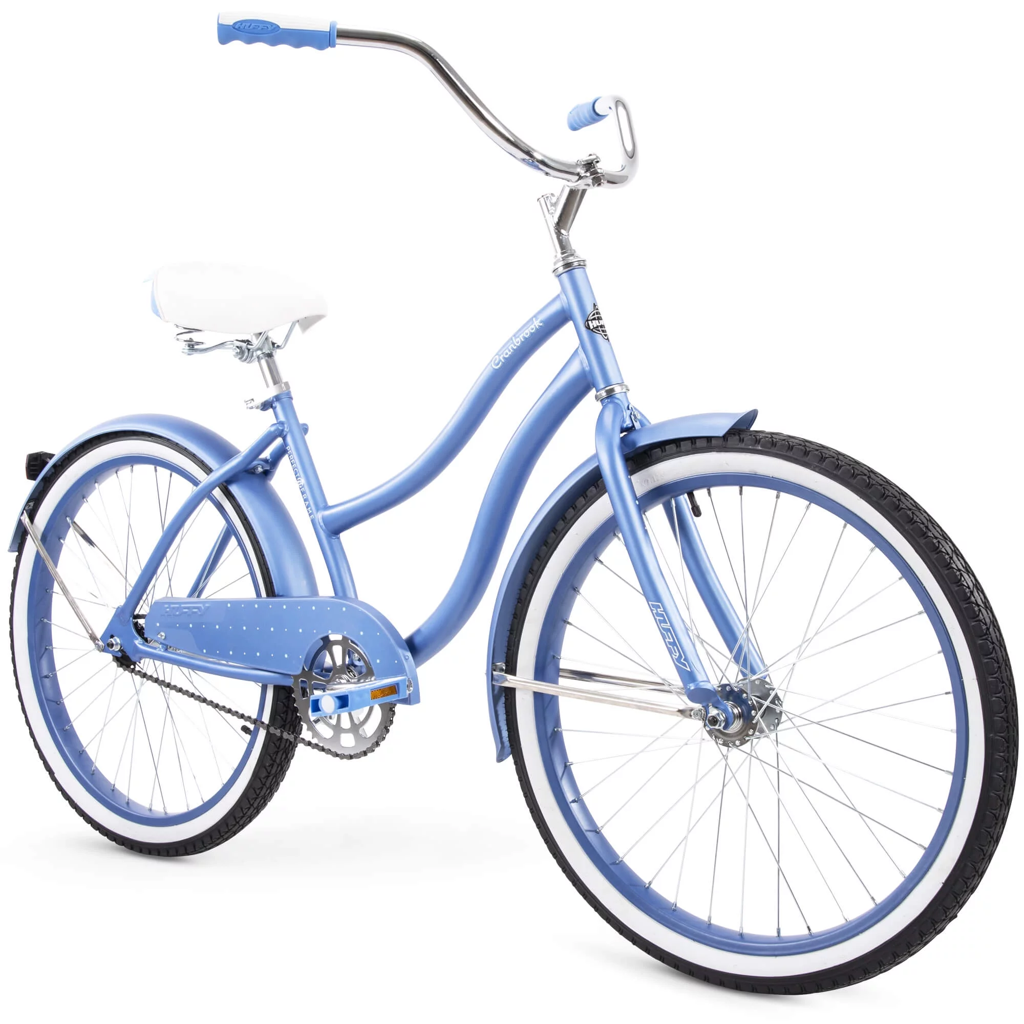 Huffy 24″ Cranbrook Girls’ Cruiser Bike with Perfect Fit Frame, Ages 12+ Years, Periwinkle