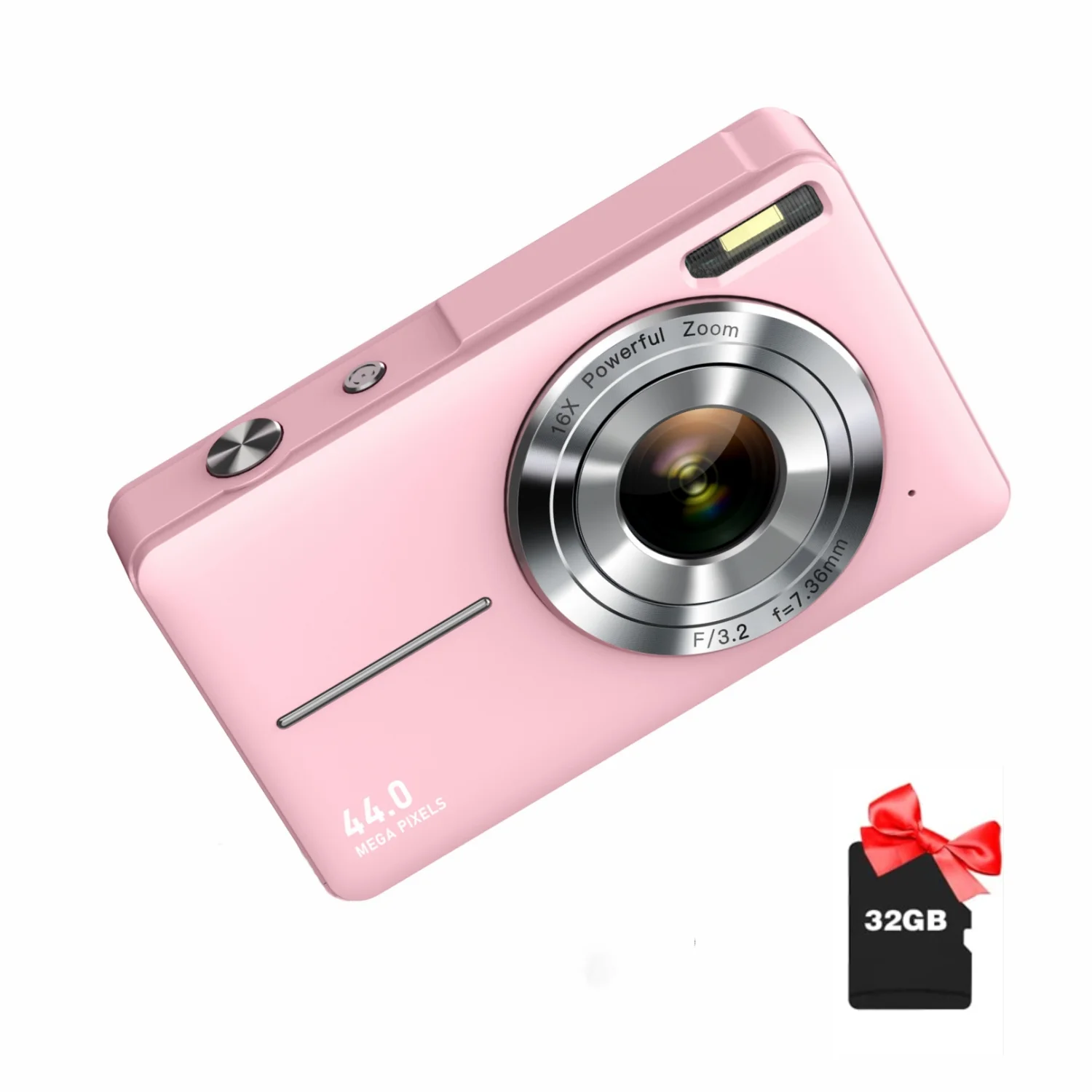 Digital Camera, FHD 1080P, Digital Point and Shoot, 44MP for Vlogging with Anti Shake 16X Zoom, Compact, Small for Kids Boys Girls Teens Students Seniors