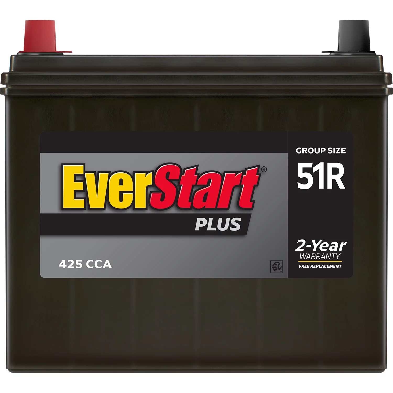 EverStart Plus Lead Acid Automotive Battery, Group Size 51R 12 Volt, 425 CCA