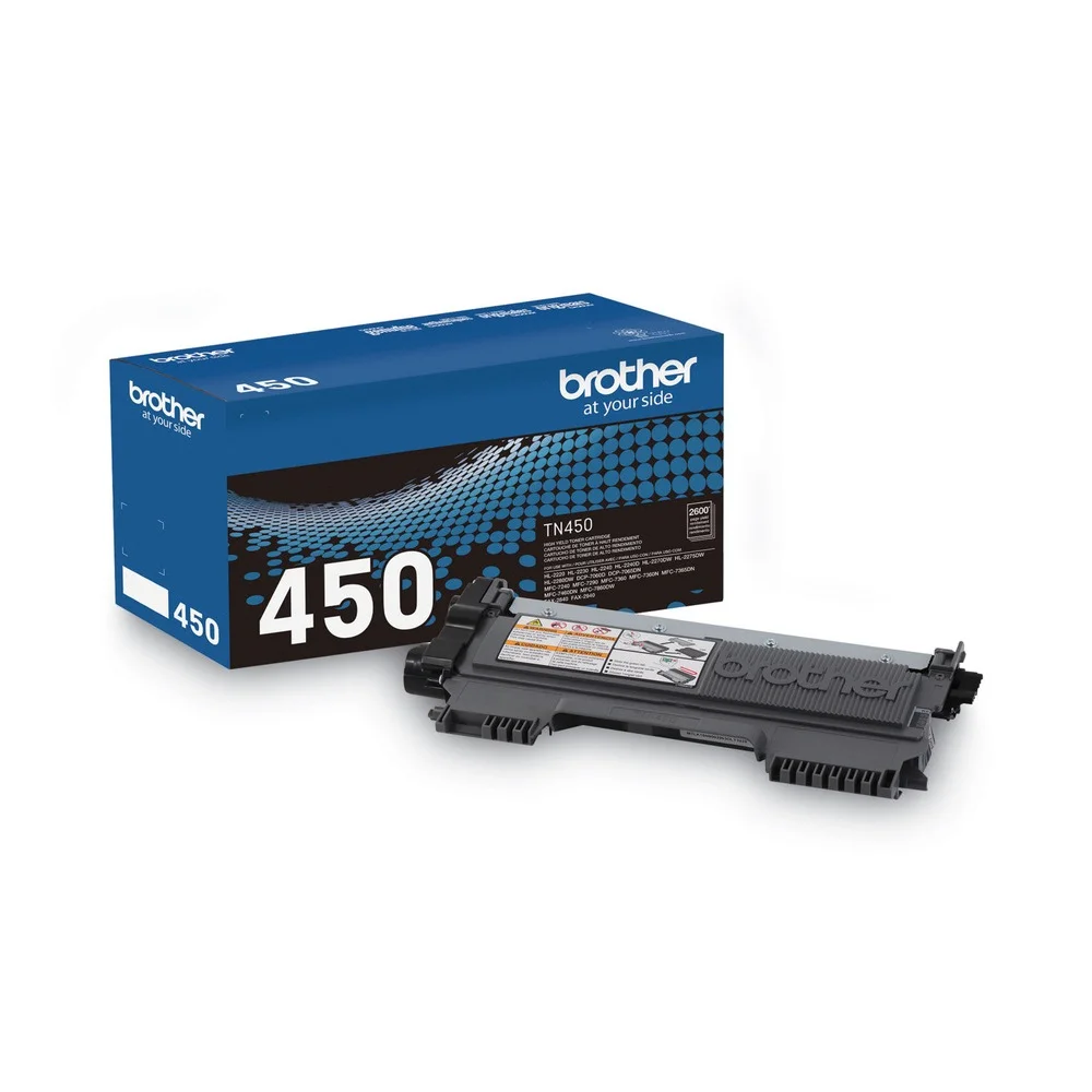 Brother Genuine TN450 High-Yield Black Printer Toner Cartridge