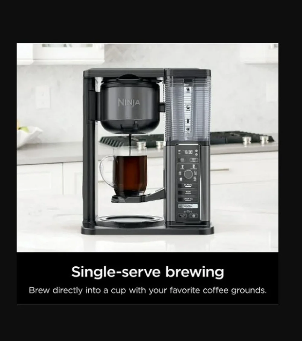 Ninja Specialty Coffee Maker With Fold-Away Frother And Glass Carafe CM405A [New Open Box]