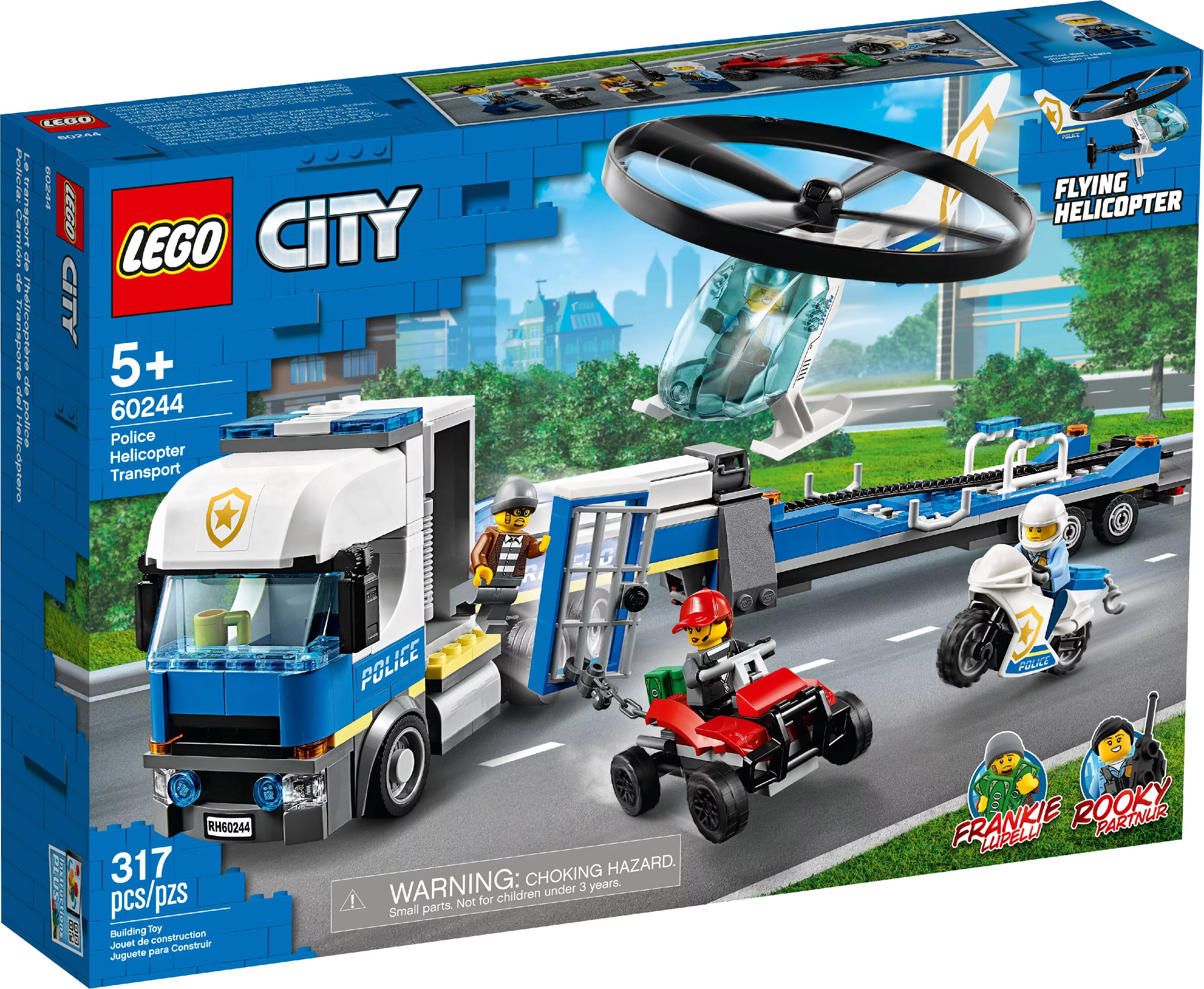 LEGO City Police Helicopter Transport 60244 Building Set for Kids (317 Pieces)