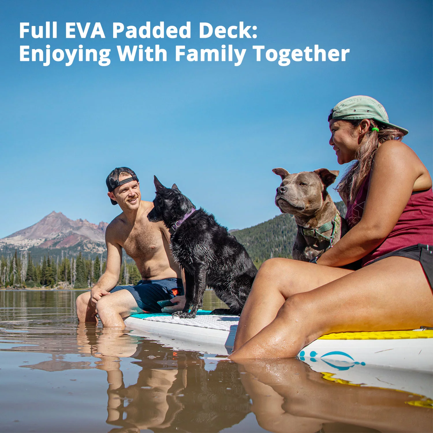 Zupapa Inflatable Stand Up Paddle Board with Kayak Convertible Seat and Non-Slip Deck – Perfect for Adults, Kids, and Dogs