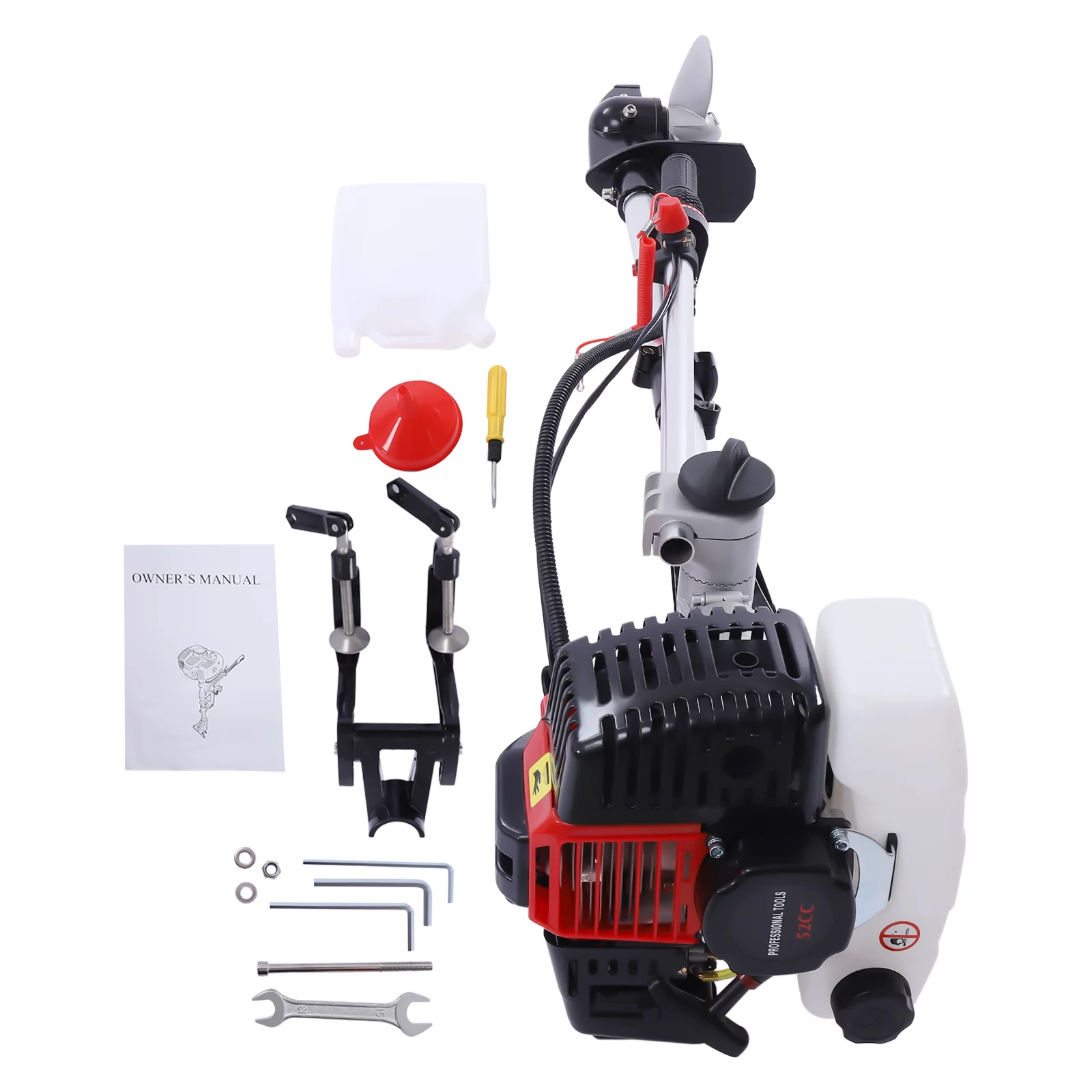 Miumaeov Outboard Boat Engine Motor 2-Stroke HP, 1.7KW Marine Boat Motor 52CC and Manual Pull Start for Inflatable Fishing Boats Yachts Water Sport Tools