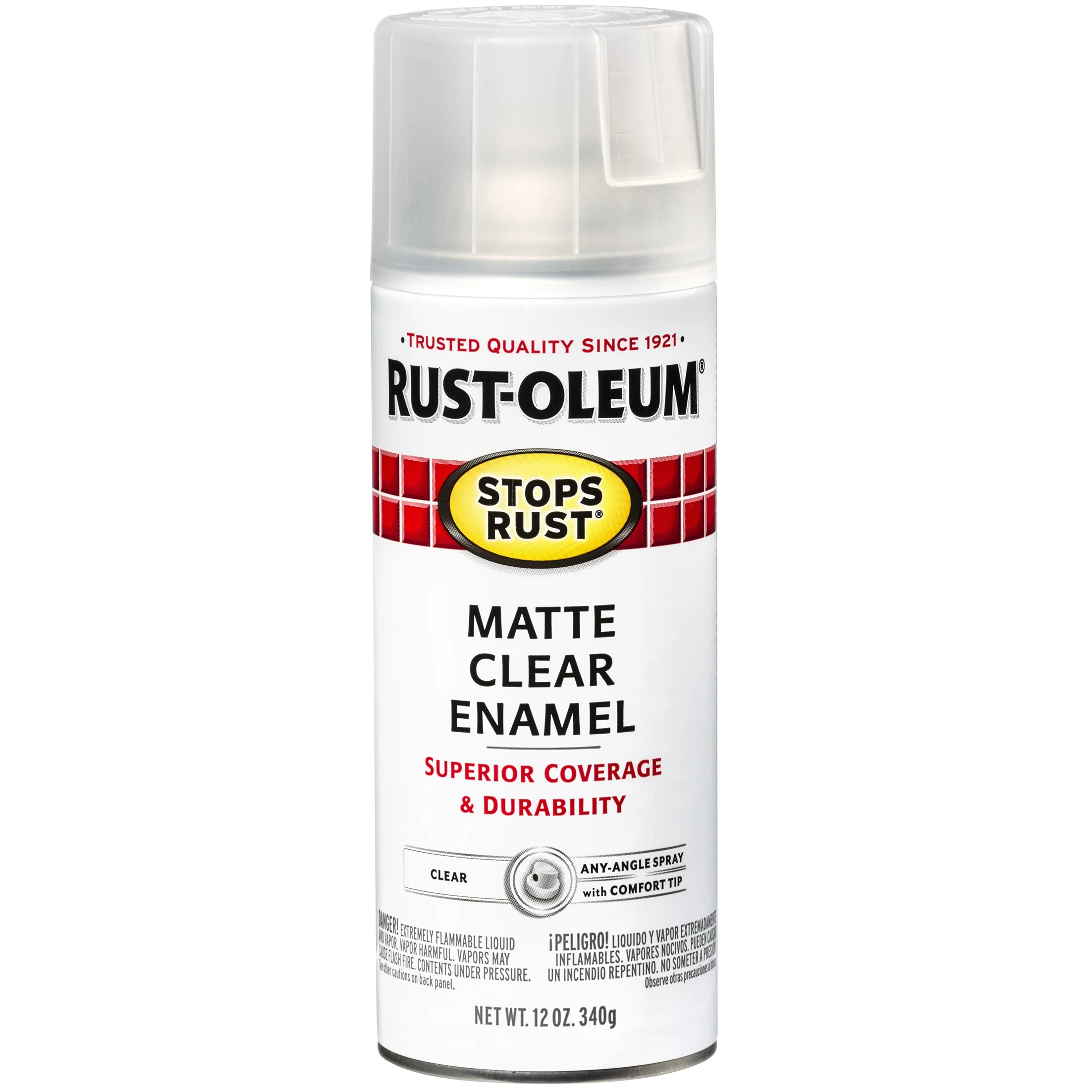 Clear, Rust-Oleum Stops Rust Matte Protective Enamel Spray Paint, 12 oz