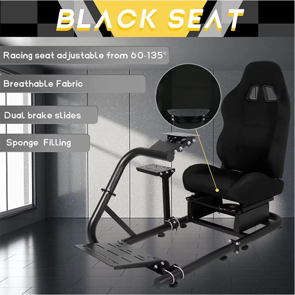 Marada Racing Simulator Cockpit Upgrade Fit for Logitech G25 G27 G29 Video Game Sim Stand