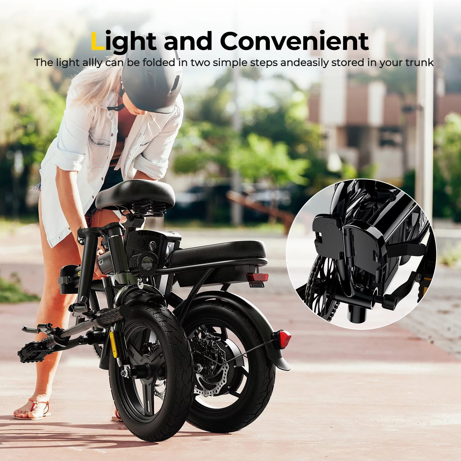 Sohamo A1 Bicycles Electric Bike for Adults 20mph Folding Electric Bicycles, 400W Motor, 36V 15Ah Battery, Full Suspension, 3 Levels Assist, E-bike for Teens