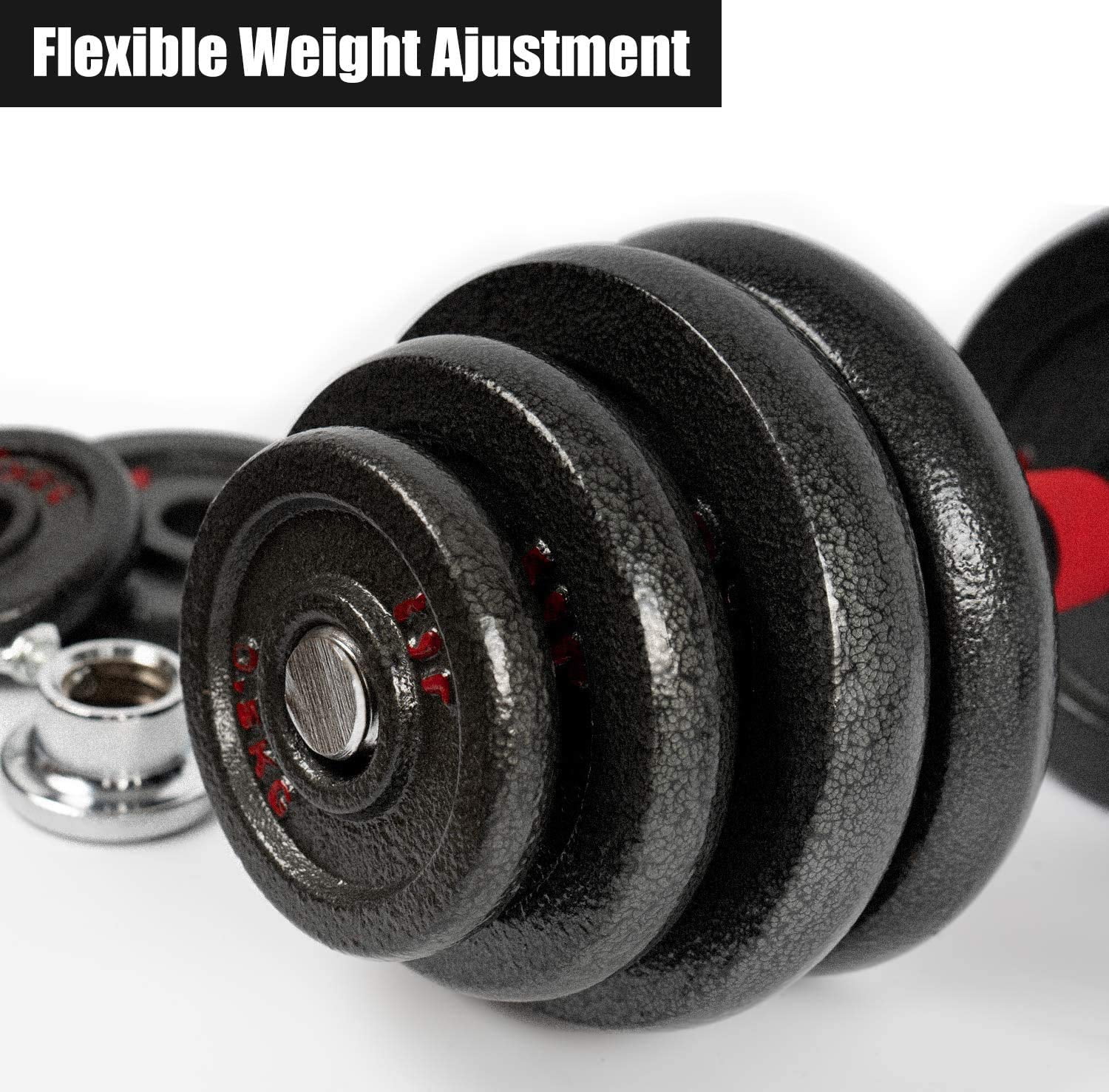 Adjustable Dumbbell Set,10-66 lbs Dumbbells Adjustable Weight for Men Women, Dumbbell Bar Weight Plates for Home Gym Workout Exercise, Barbell Weight Set Strength Training Core Fitness (Pair)