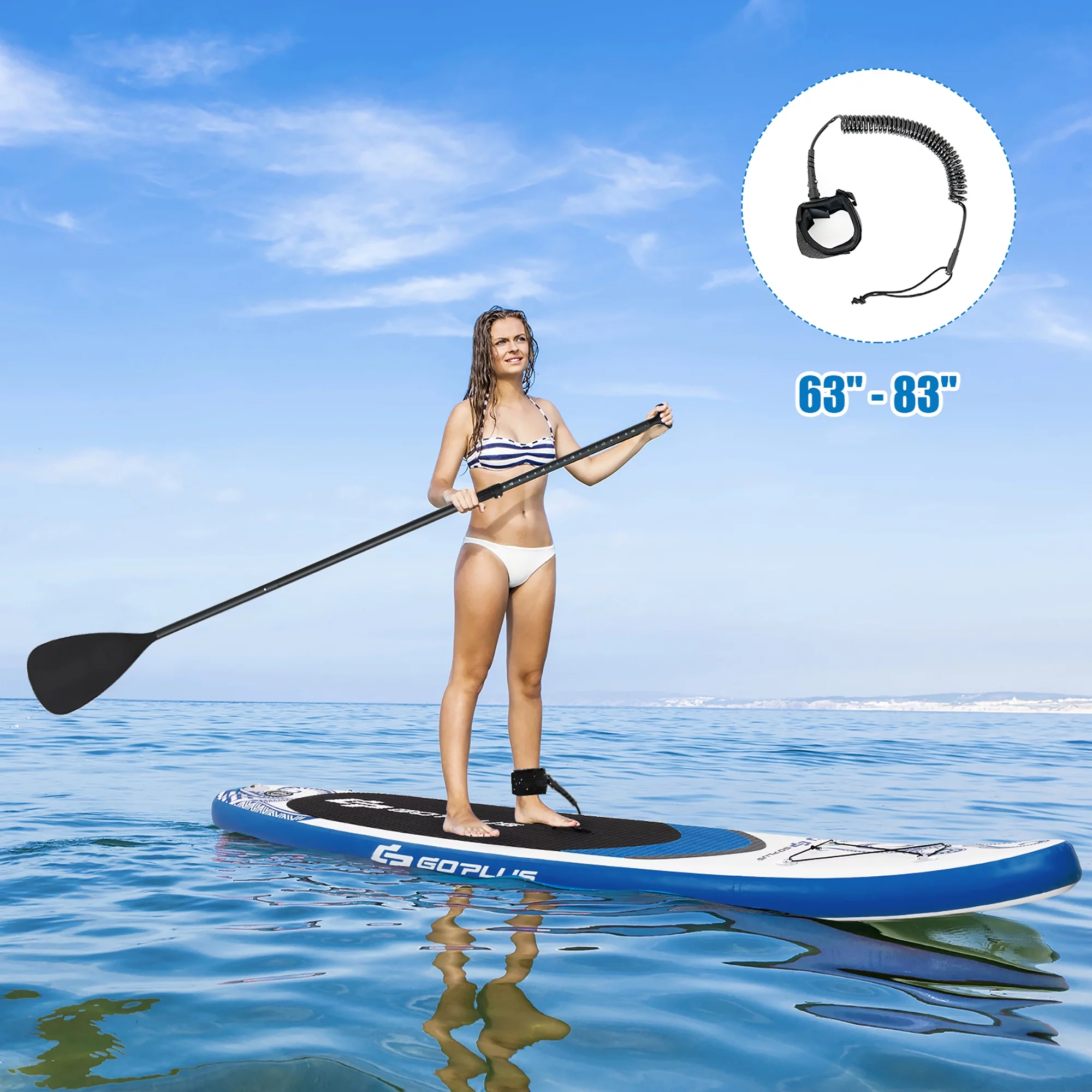 Goplus 10.5′ Inflatable Stand Up Paddle Board 6″ Thick SUP W/Carrying Bag Aluminum Paddle