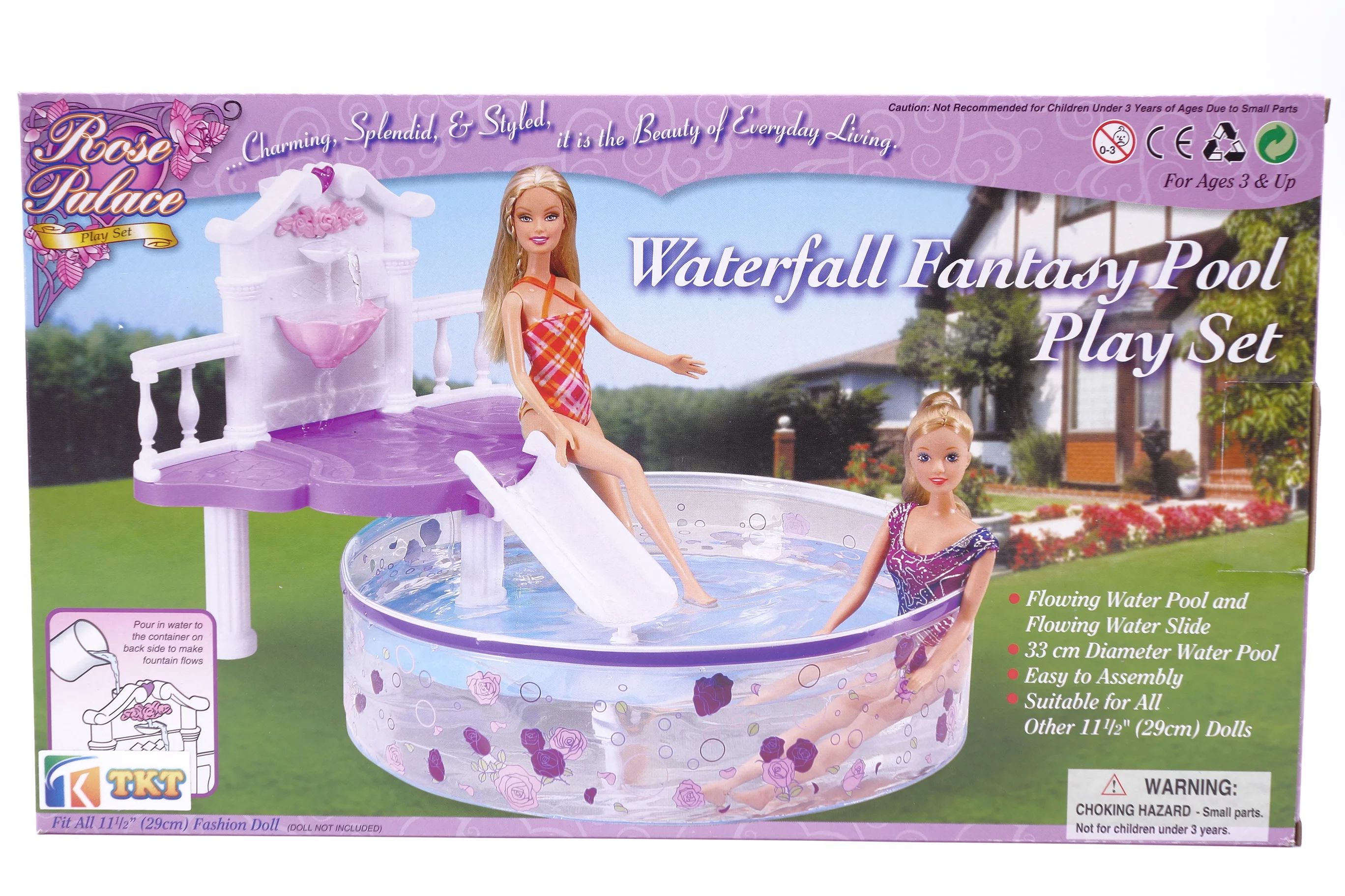 Dolls’ Swimming Pool Set ” Rose Palace Water Fall Fantasy ” By TKT