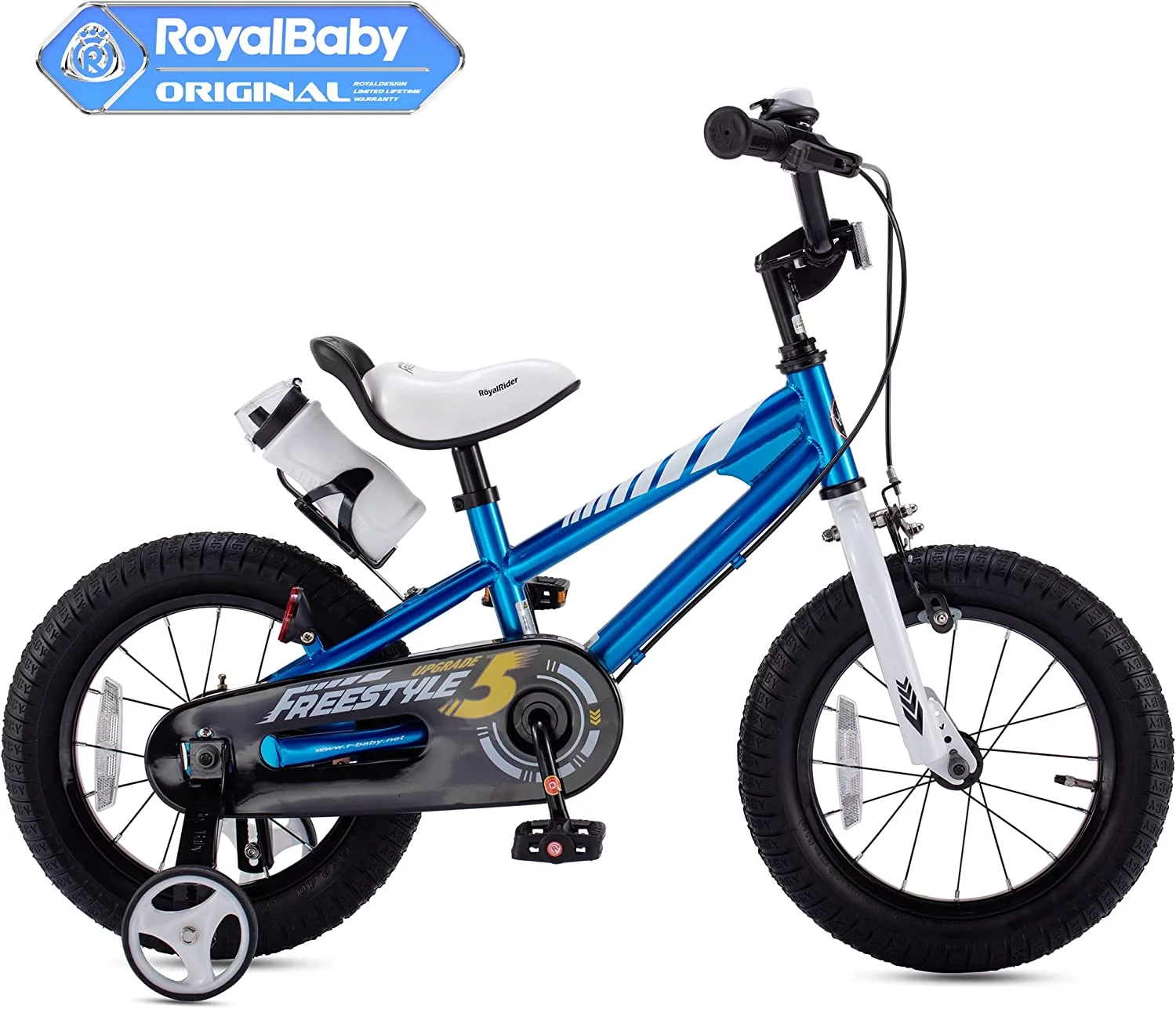 Royalbaby Freestyle 14 In Red Kids Bike Boys and Girls Bike Two hands brakes