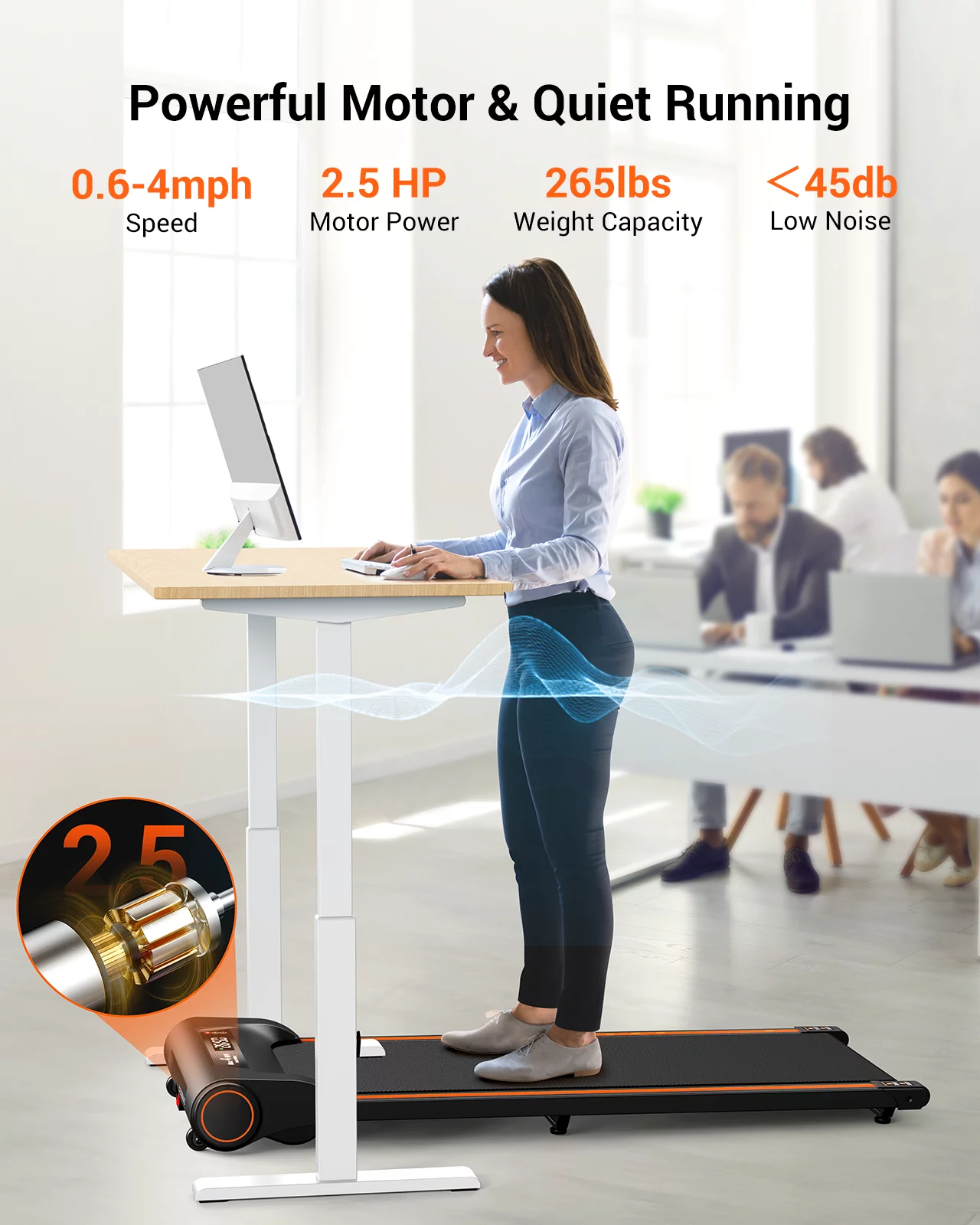 Walking Pad, Under Desk Treadmill with Remote Control, 0.6-4 mph Compact Treadmills for Home