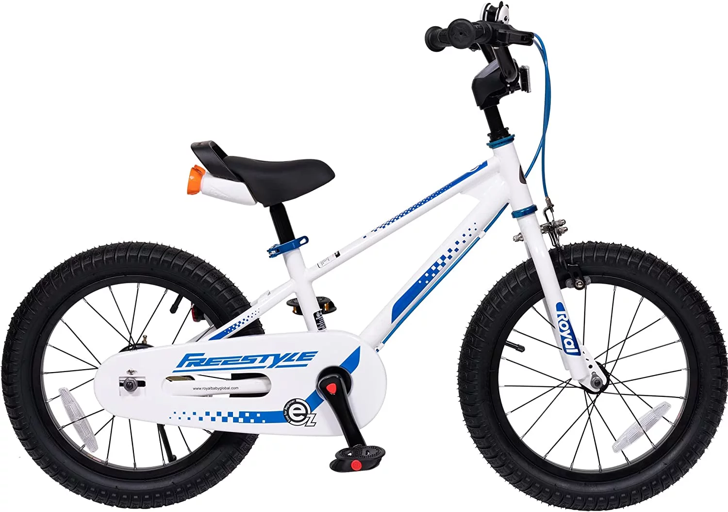 RoyalBaby EZ Kids Bike Easy Learn Balancing to Biking 16 Inch Balance & Pedal Bicycle Instant Assembly for Boys Girls Ages 4-7 Years Blue