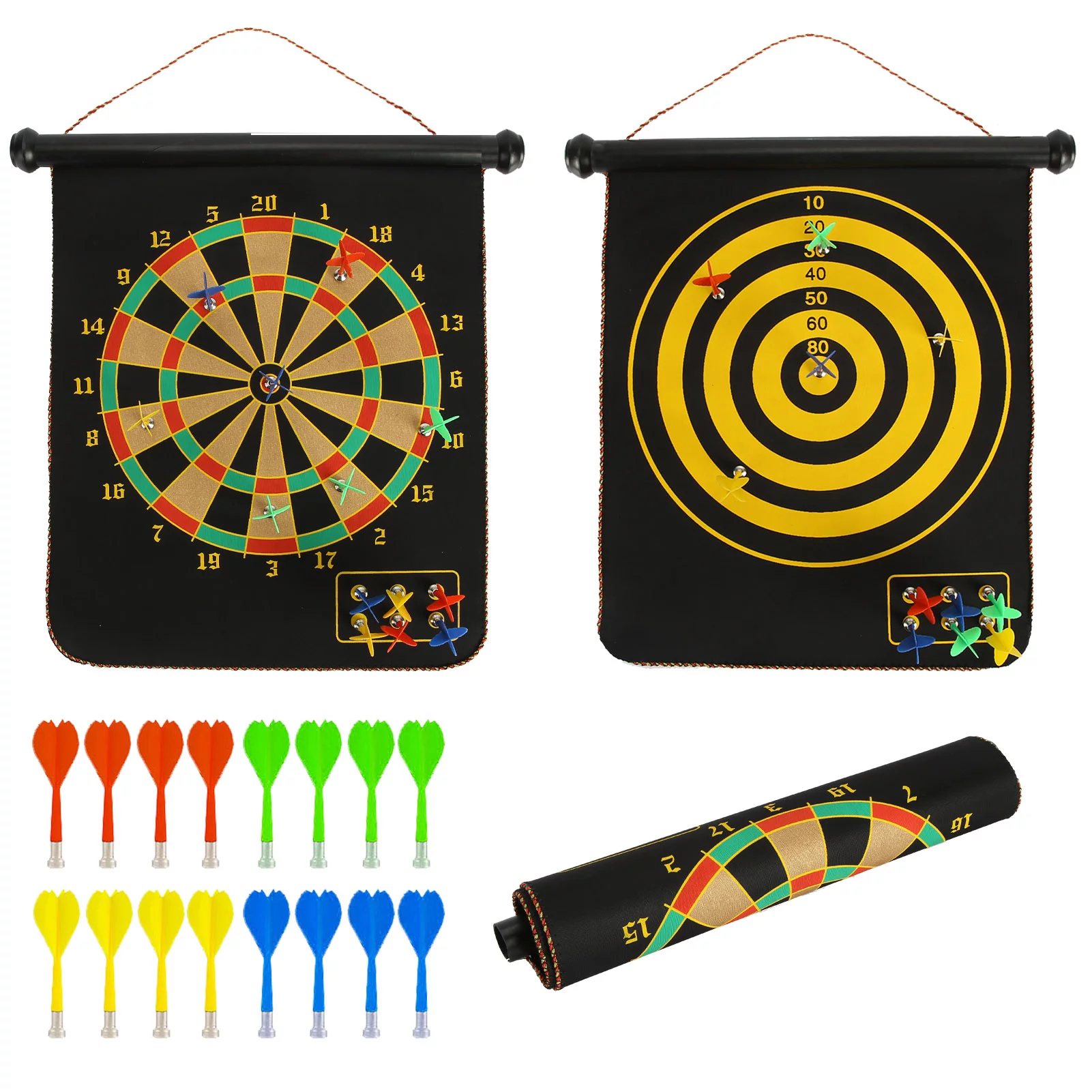 Dart Board Game Toys for 6-13 Year Old Boys Birthday Gift, Cool Outdoor Sports Games for Boys 6-13 Teenage Girls Adult Party, Double-Sided, 16 Magnetic Darts