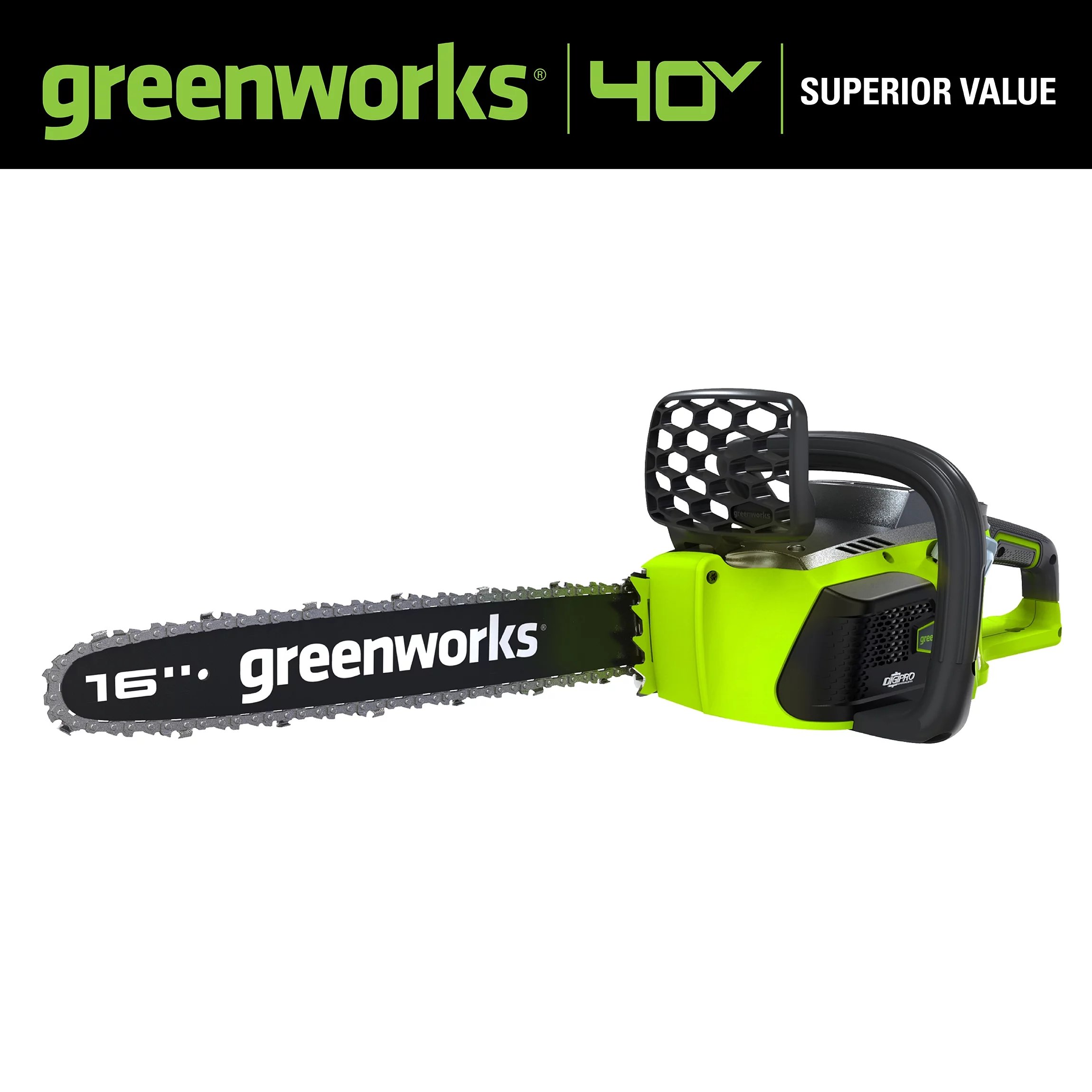 Greenworks GMax 40V 16 Inch Bar DigiPro Cordless Chainsaw (Battery Not Included)