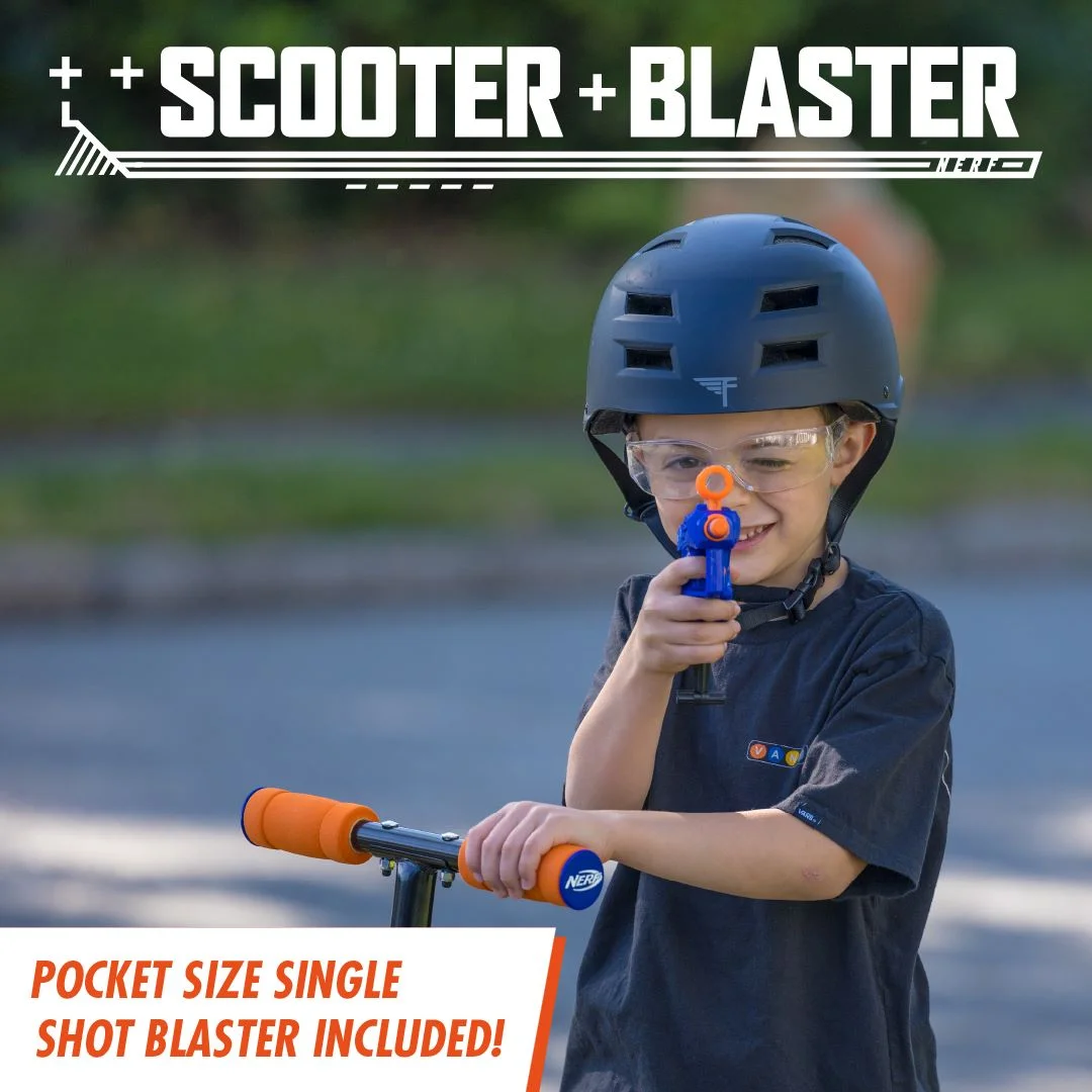 Nerf Scooter with Detachable Blaster for Any Child 8 and Up 185lb Weight Limit, 9lb Assembled Weight