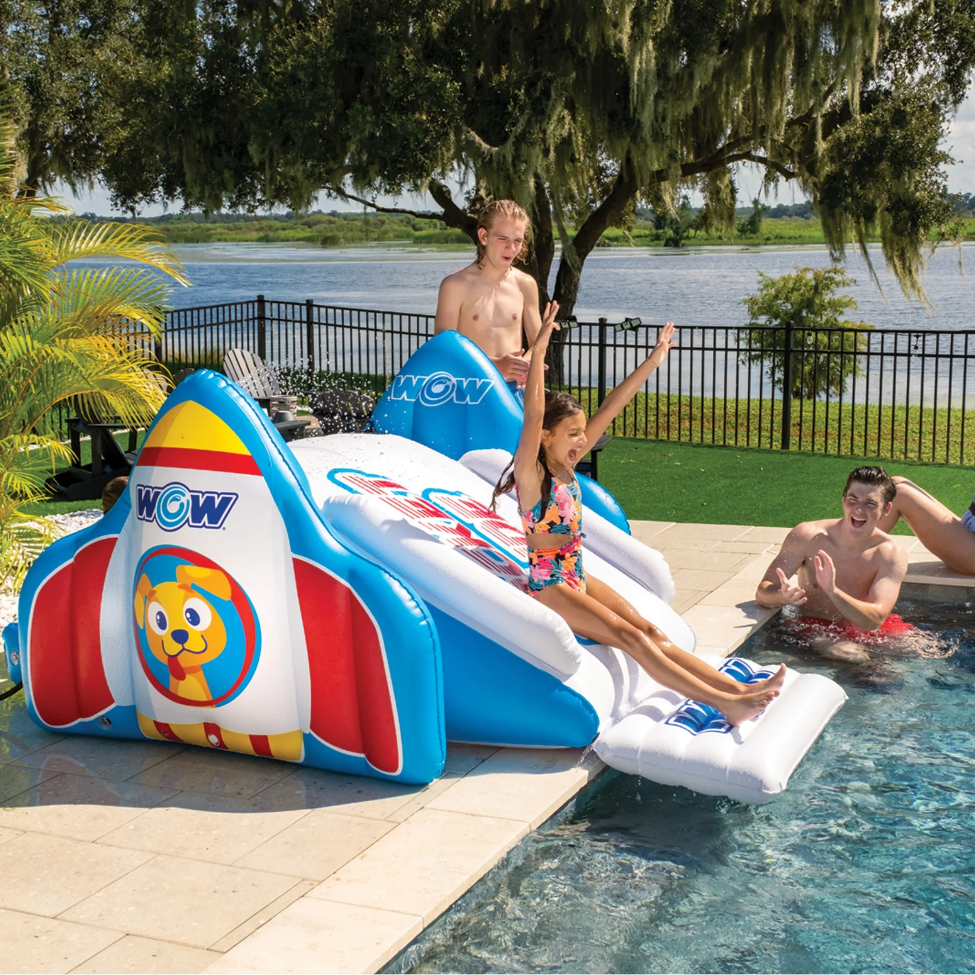 WOW Sports Rocket Pool Slide with Built-In Sprinklers