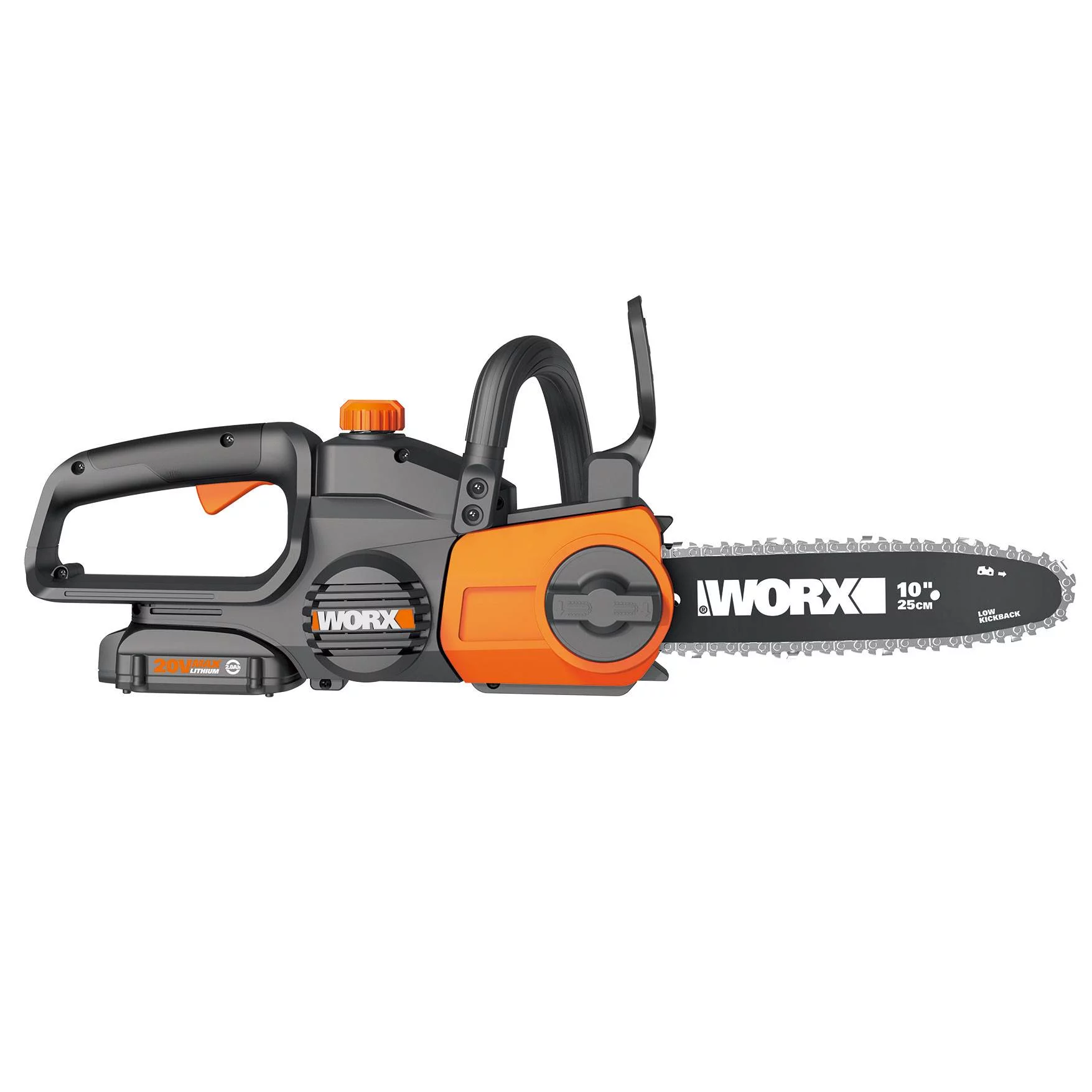 Worx 20V 10″ Auto Tension Electric Cordless Pole Chainsaw with Battery & Charger