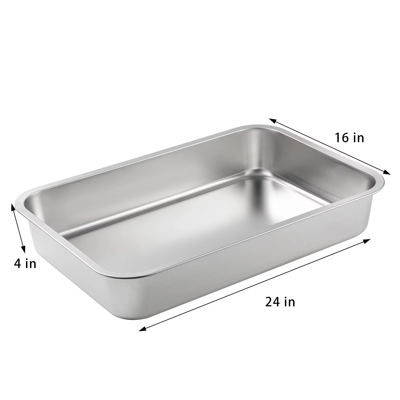 Yangbaga Stainless Steel Litter Box for Cat and Rabbit, Odor Control Litter Pan, Non Stick Smooth Surface, Easy to Clean, Never Bend, Rust Proof, Large Size with High Sides and Non Slip Rubber Feets