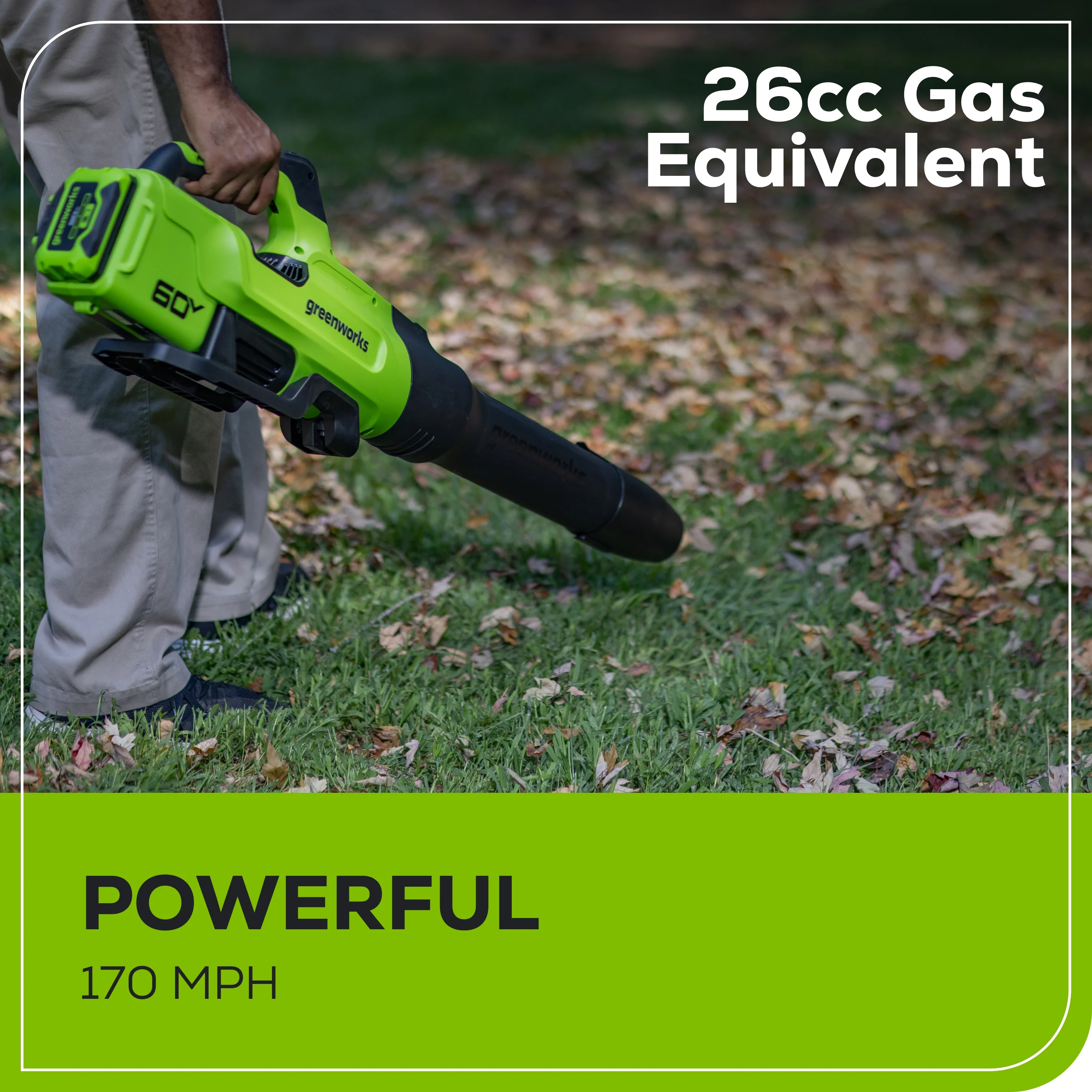 Greenworks 60V 630 CFM 170 MPH Leaf Blower with 2.5 Ah Battery & 3 Amp Charger 2429902