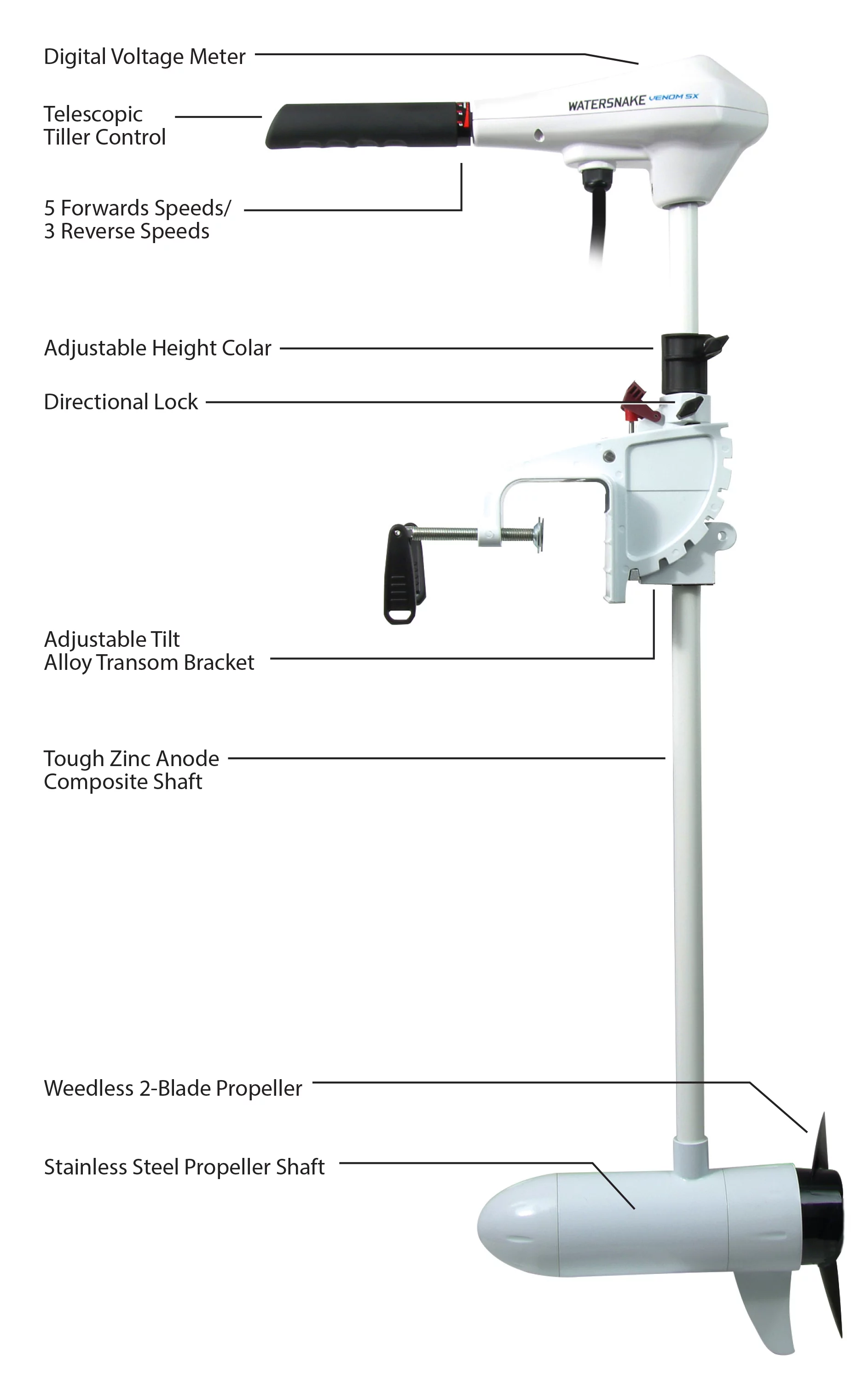 Watersnake Venom 34/30 Transom Mount Trolling Motor