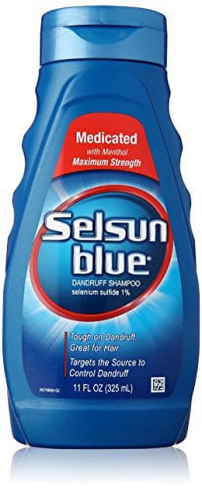 Selsun Blue Maximum Strength Medicated Anti-Dandruff Shampoo with Menthol for Itchy, Dry Scalp 11oz