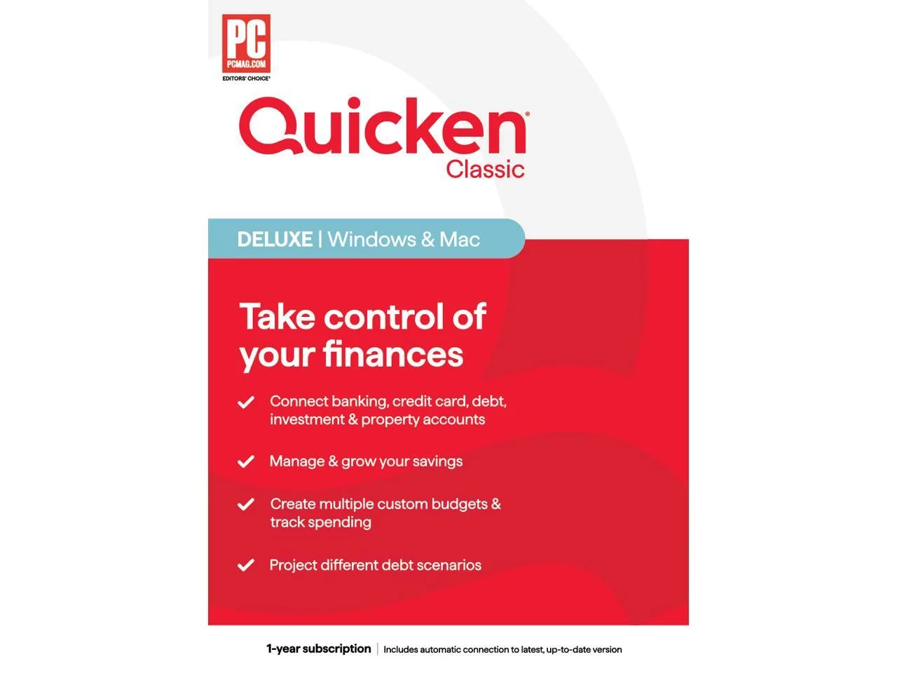 Quicken Classic Deluxe – 1 Year Subscription (Windows/Mac) [Key Card]