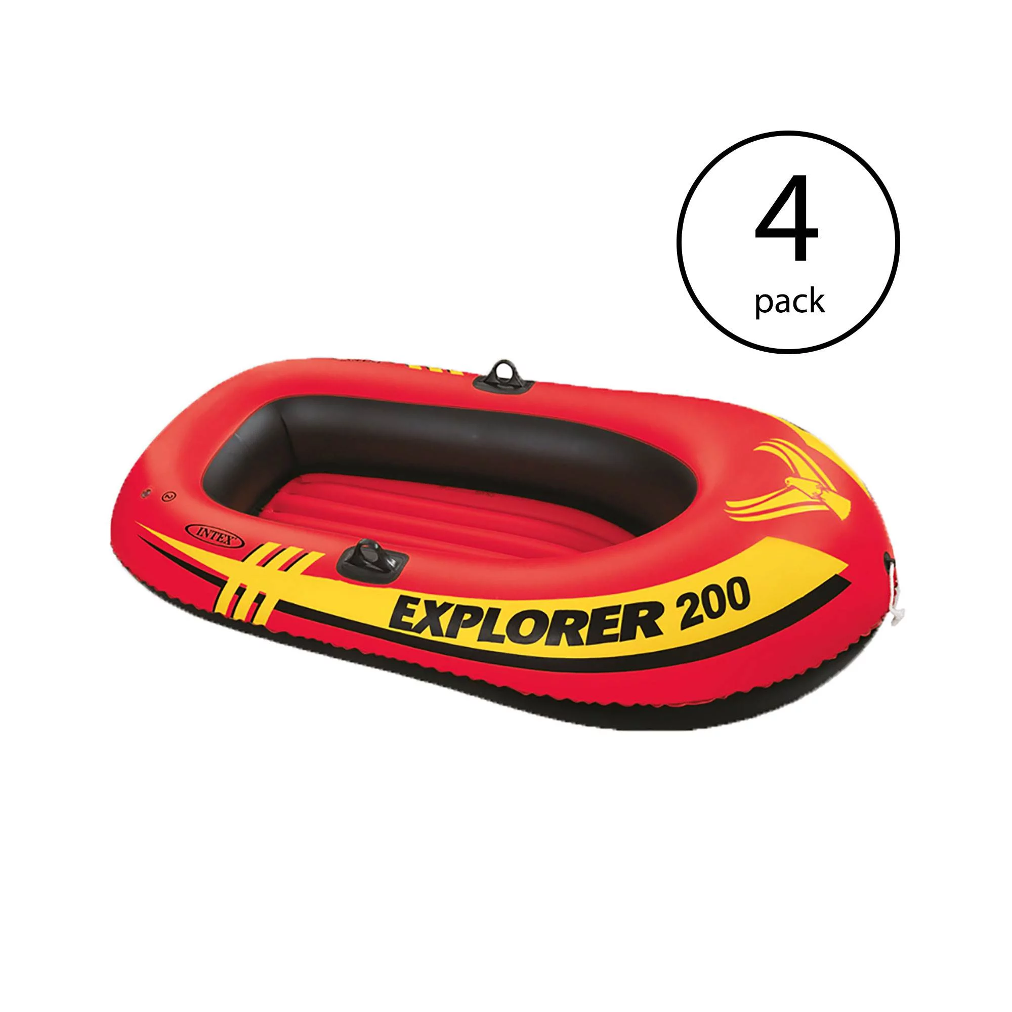 Intex Explorer 200 Inflatable 2 Person River Boat Raft Set Oars & Pump (4 Pack)