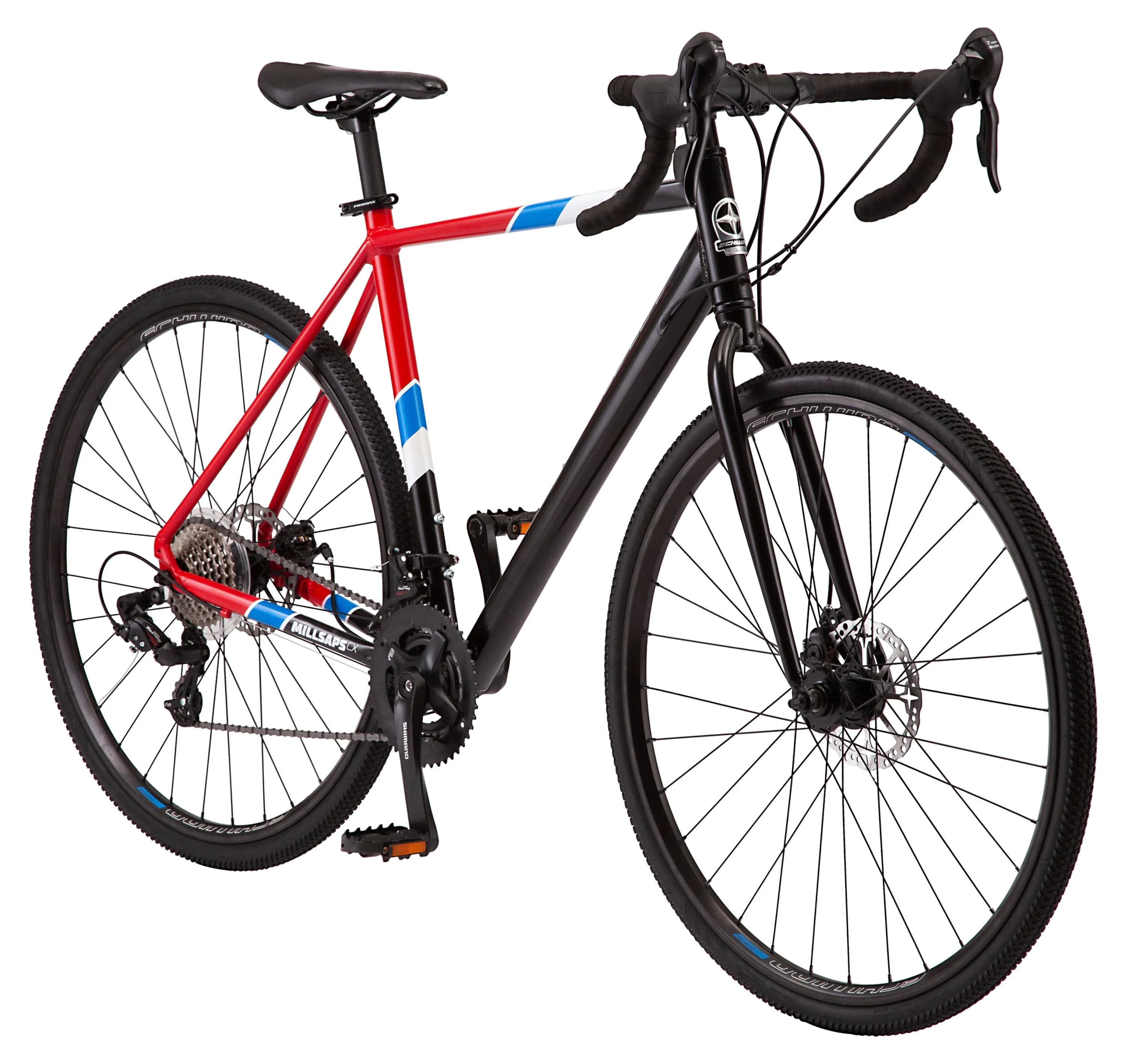 Schwinn Millsaps Men’s/Women’s, 700c Wheels, Road Bike, 14 Speeds, Black / Red, Cyclocross