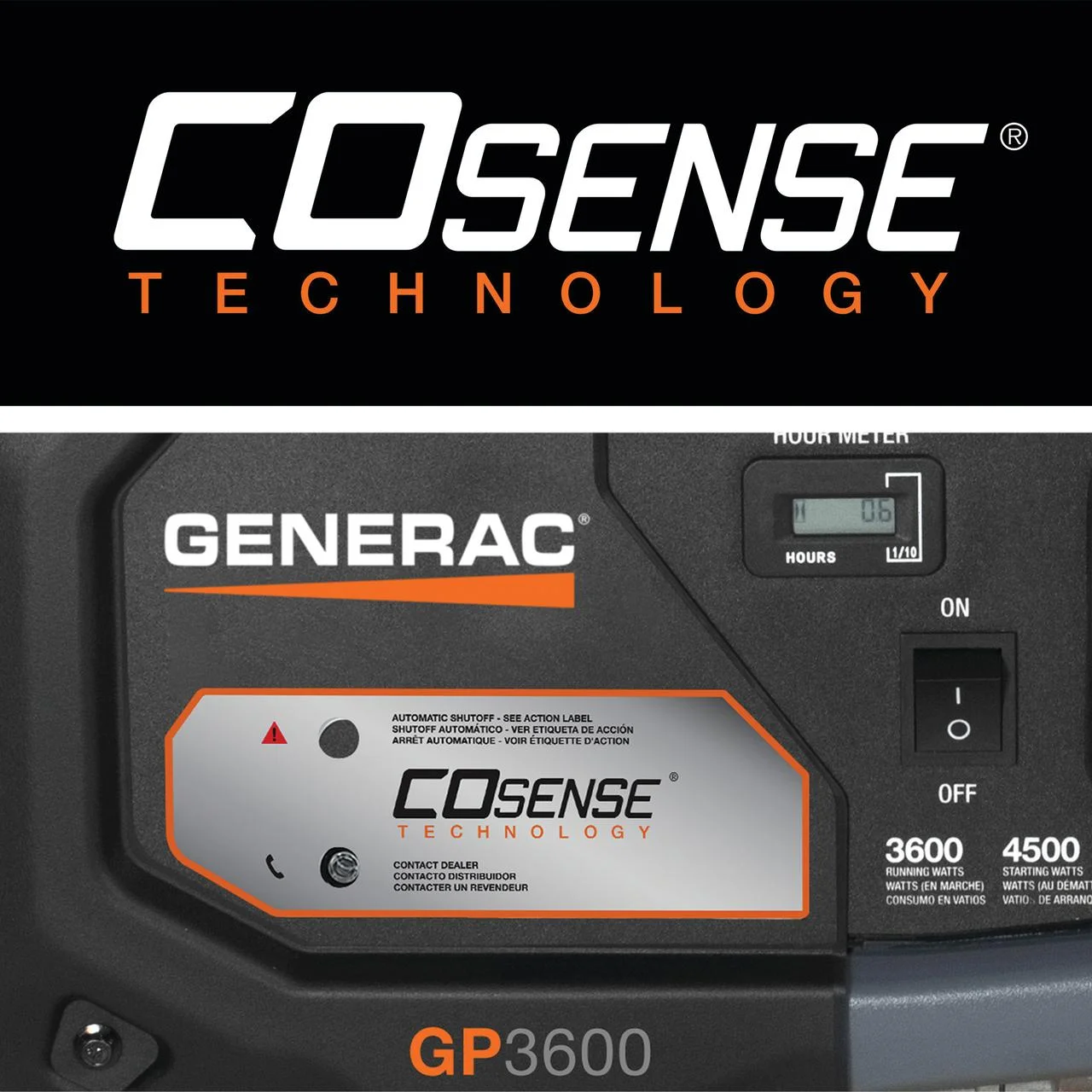 Generac 7721 GP3600 Gas Powered Portable Generator w/ COSense – 49ST