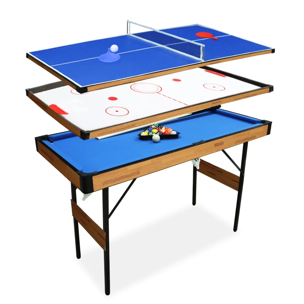 AIPINQI 55 inch 3-in-1 Folding Billiard Table,Portable Pool Table Set-Table Tennis,Ice Hockey Table,Snooker Game Table with All Accessory