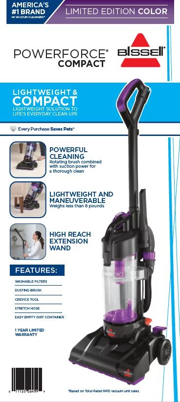 BISSELL Power Force Compact Bagless Vacuum, 2112