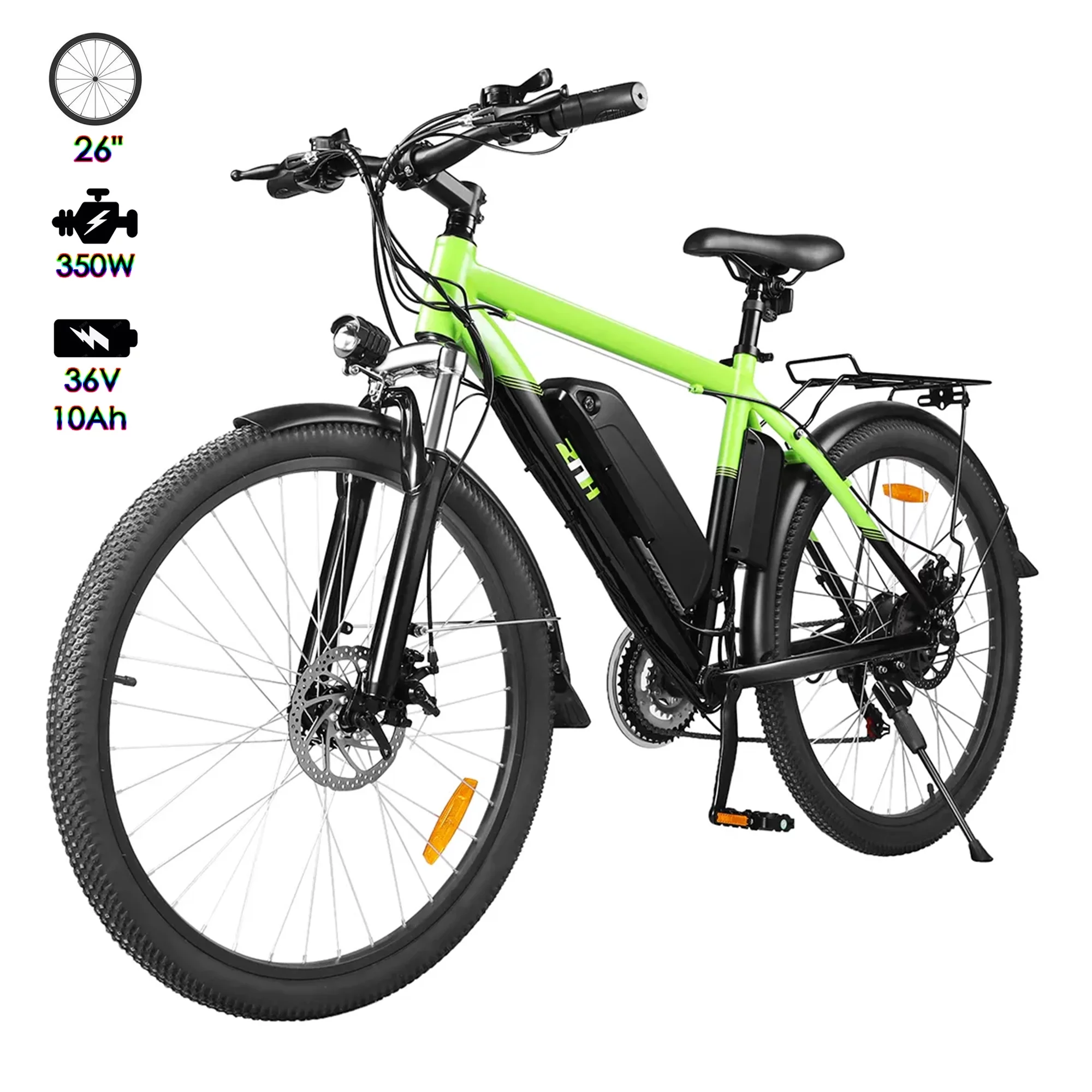 ZNH Electric Bike 26″ Electric Mountain Bicycles 350W Motor E bike 21 Speed 36V 10Ah Electric Commuter Bike 20MPH Black Electric Bicycle Ebike