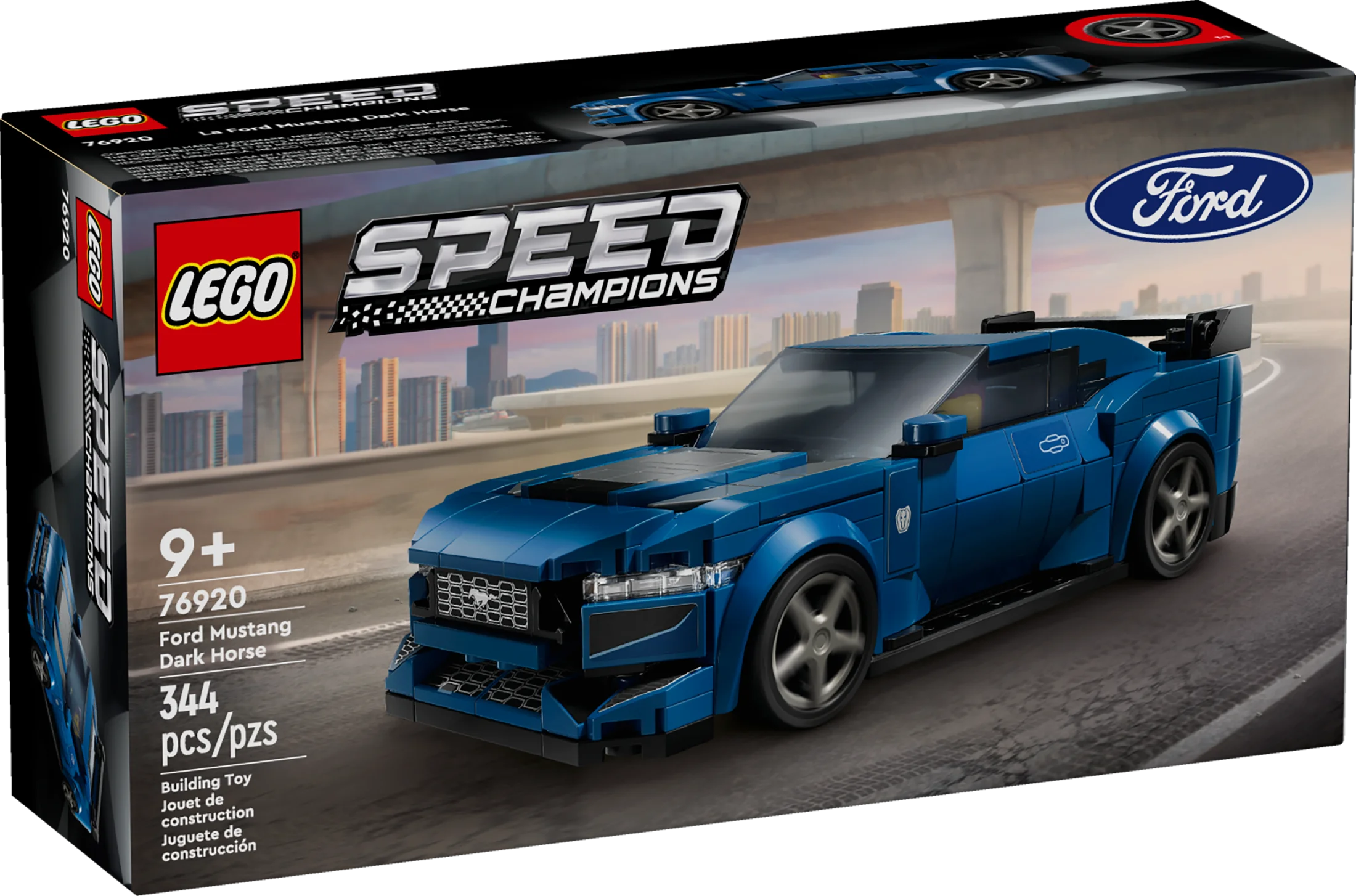 LEGO Speed Champions Ford Mustang Dark Horse Sports Car Toy, Buildable Ford Mustang Toy for Kids, Blue Toy Car Model Set, Gift Idea for Boys and Girls Aged 9 Years Old and Up, 76920