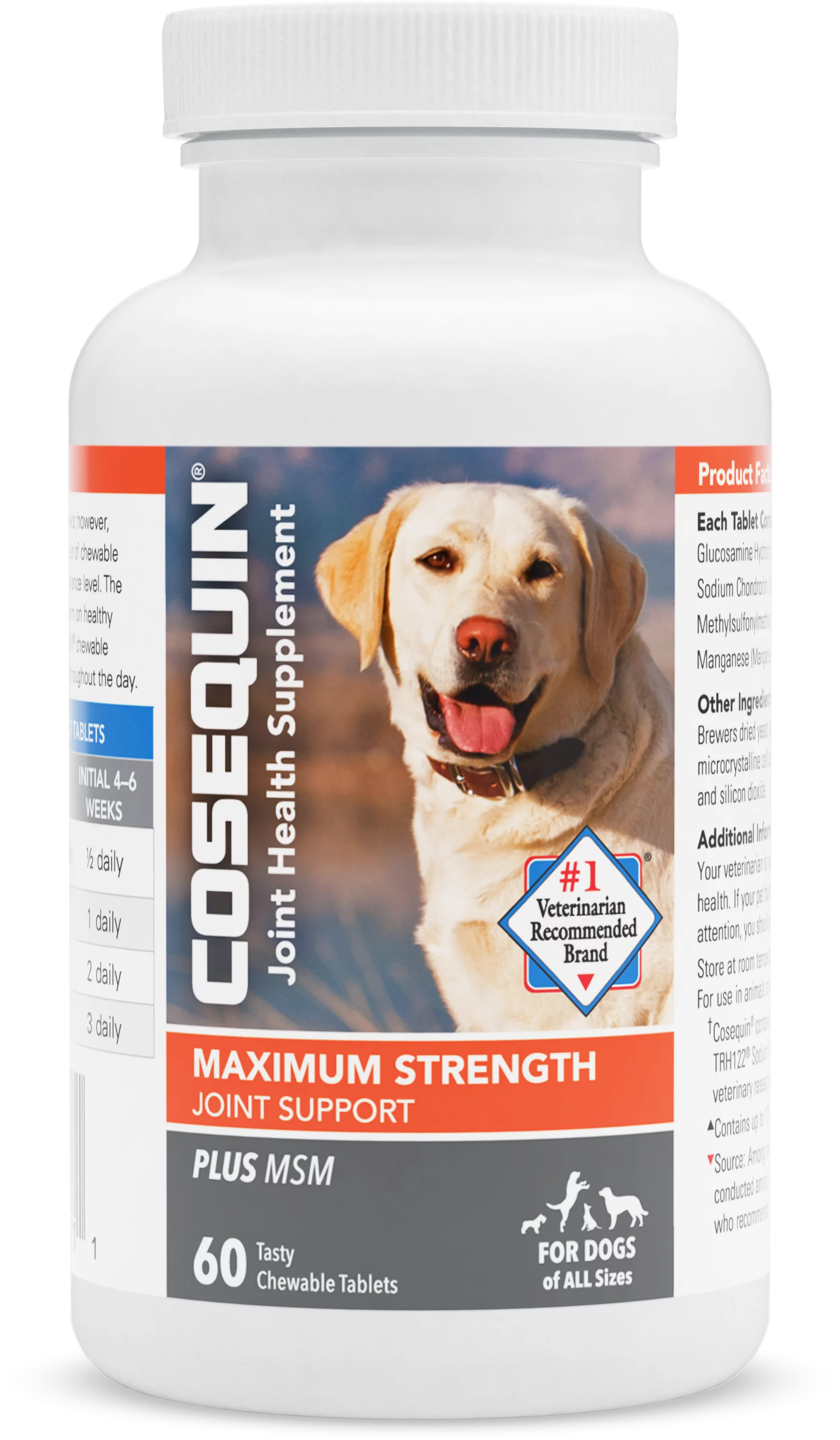 Nutramax Cosequin Maximum Strength Joint Health Supplement for Dogs, 60 Chewable Tablets