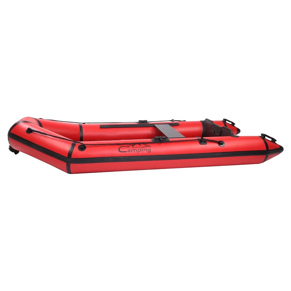 Camping Survivals 7.5ft PVC 180kg Water Adult Assault Boat Red And Black