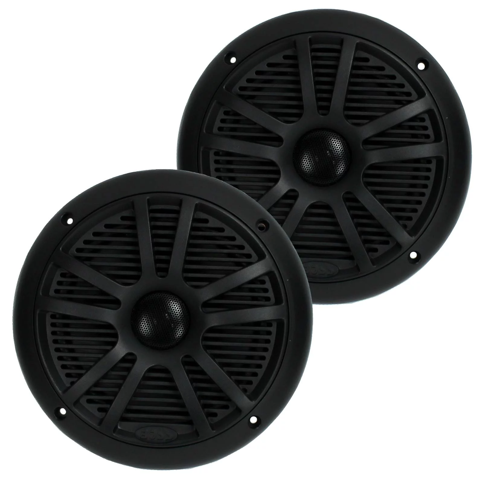 BOSS 6.5″ 360W Dual Cone Black Marine Boat Outdoor Audio Speakers, 4pk | MR6B