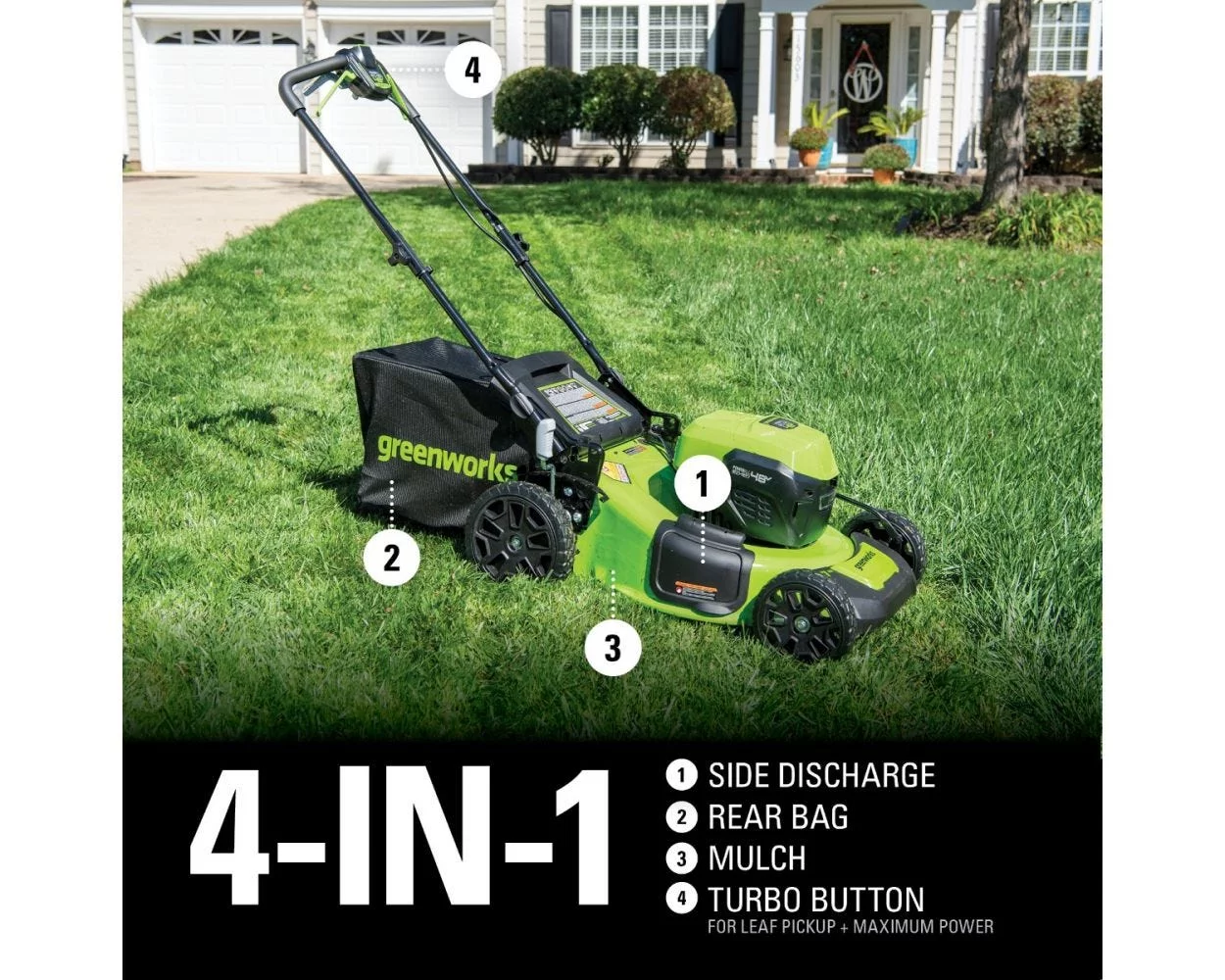 Greenworks 48V (2 x 24V) 20-inch Cordless Self-Propelled Lawn Mower, (2) 5Ah USB Batteries and Dual Port Rapid Charger Included 2532402