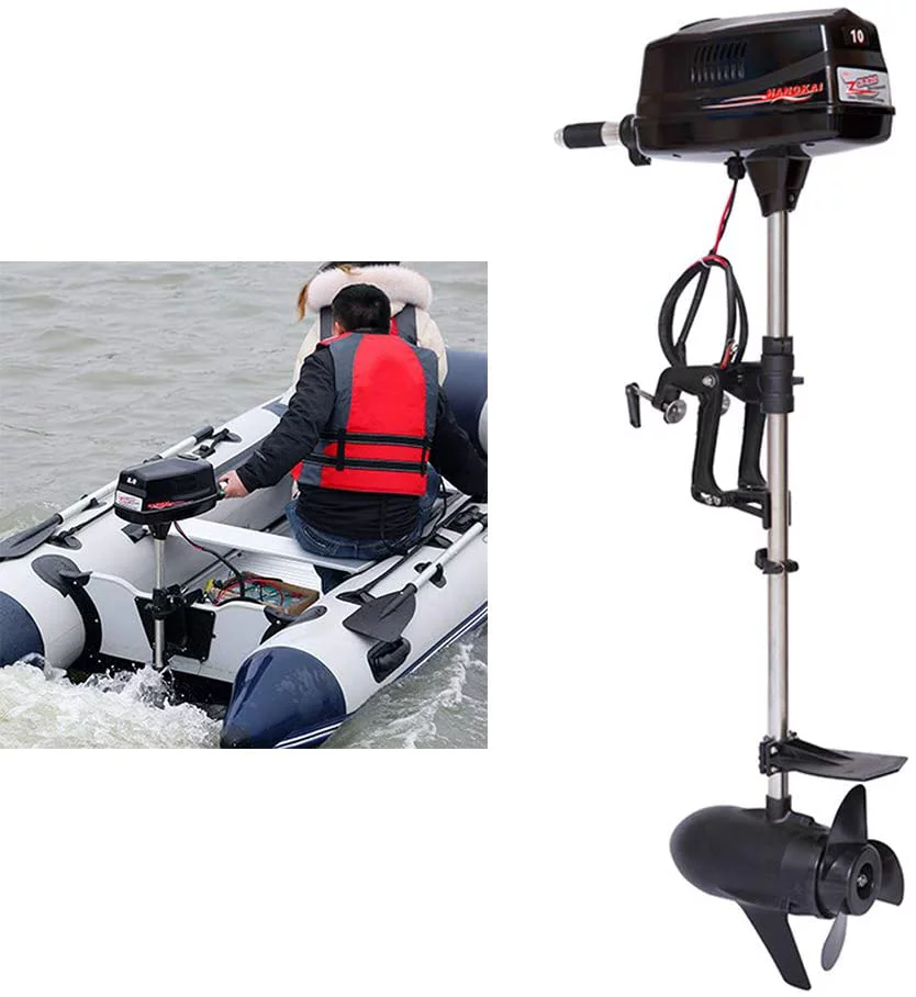 Anqidi 6HP 4 Stroke 140CC Outboard Motor Heavy Duty Inflatable Fishing Boat Gasoline Engine Manual Start TCI Air Cooling System 4500-5500Rpm(Joystick Length 15.35in)