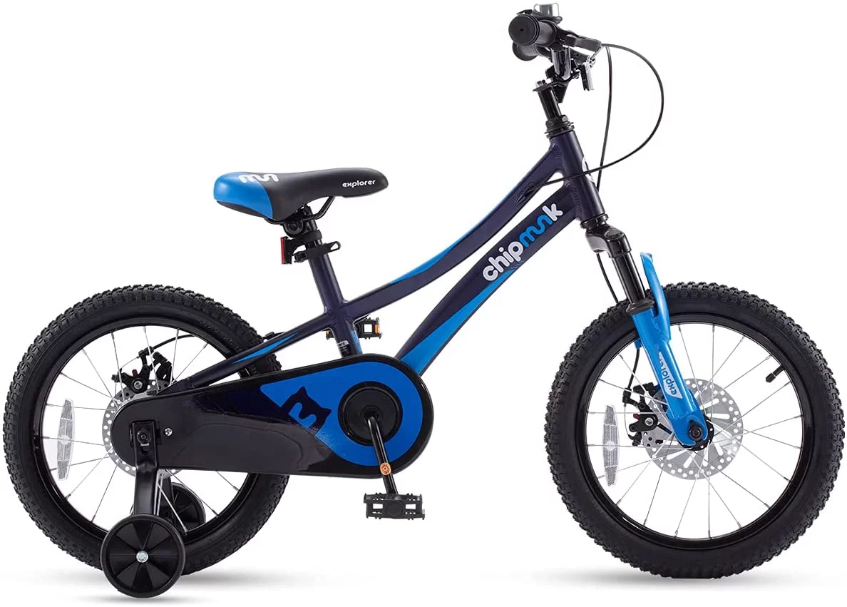 Royalbaby Boys Girls Kids Bike 16inch Explorer Bicycle Front Suspension Aluminum Child’s Cycle with Disc Brakes Blue